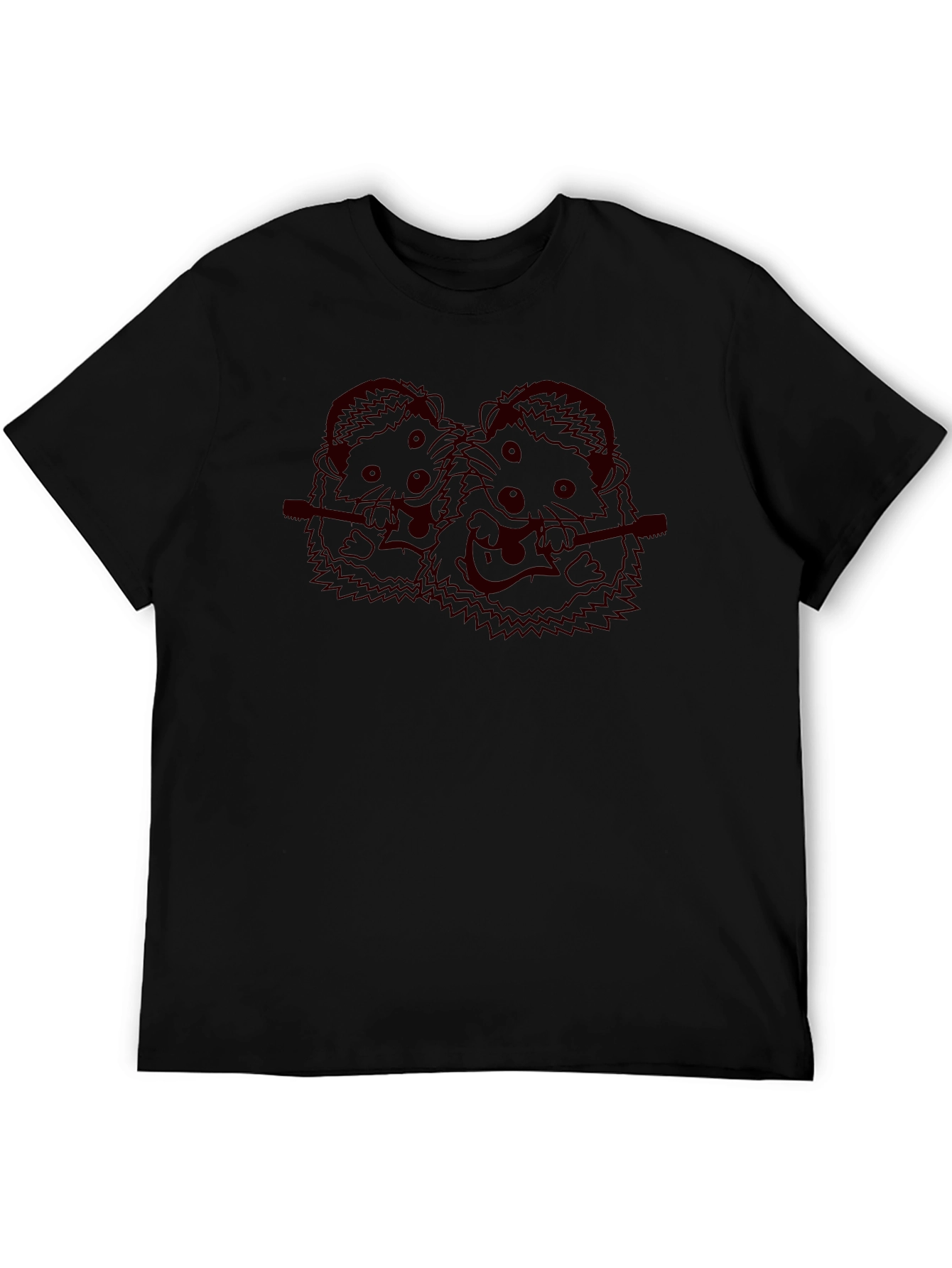 Musician Hedgehog Black T-Shirt