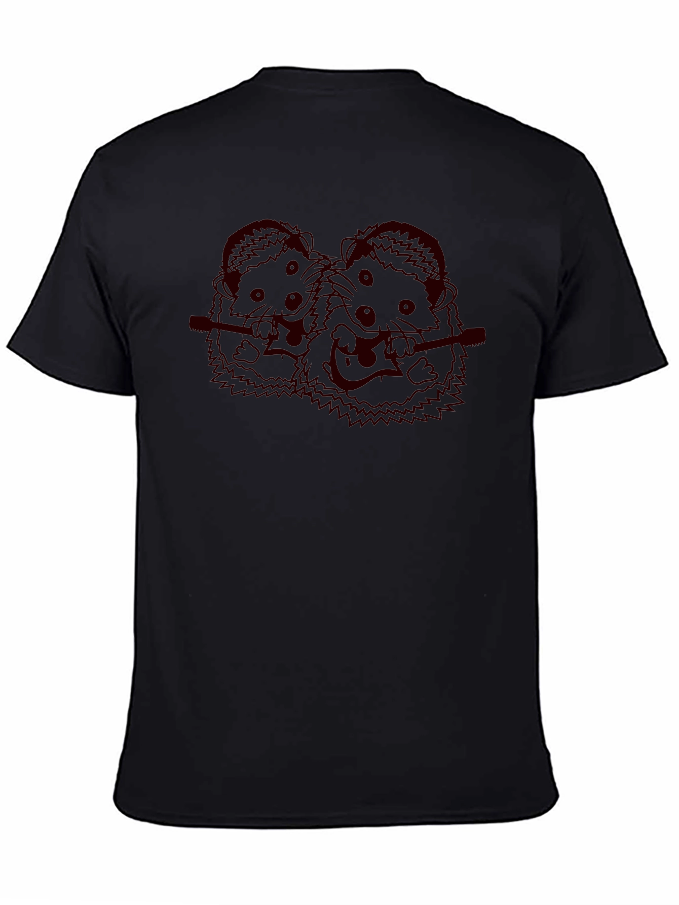 Musician Hedgehog Black T-Shirt