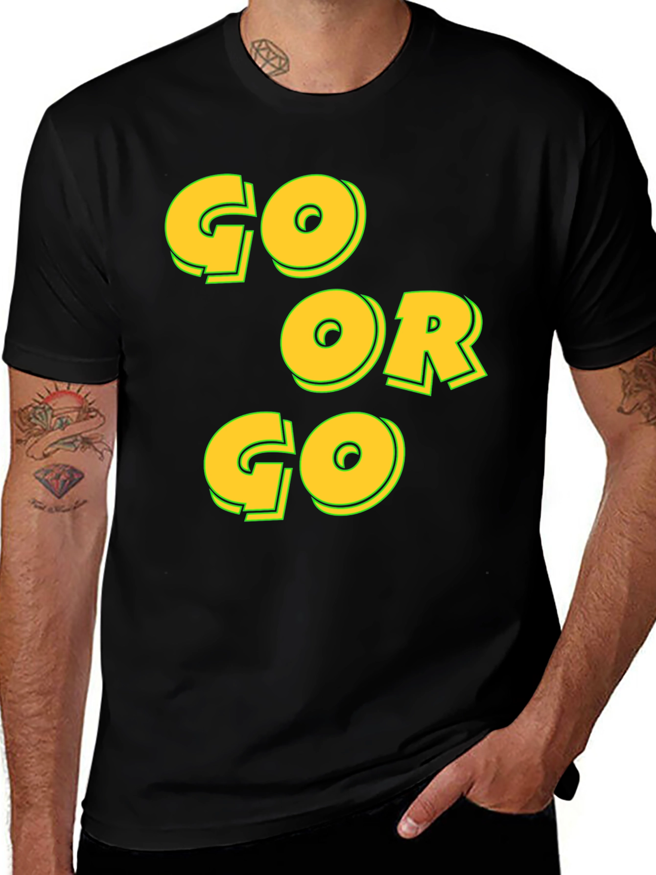 Go or Go Black T-Shirt - Motivational Tee