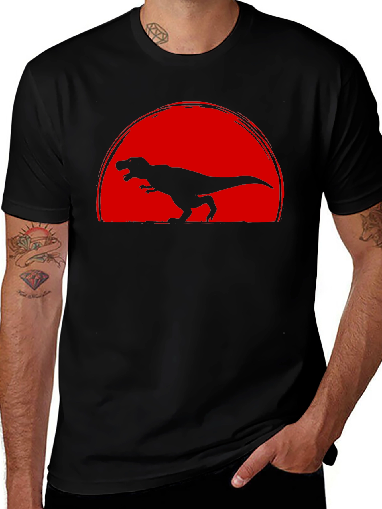 Dinosaur Sunset Graphic T-Shirt