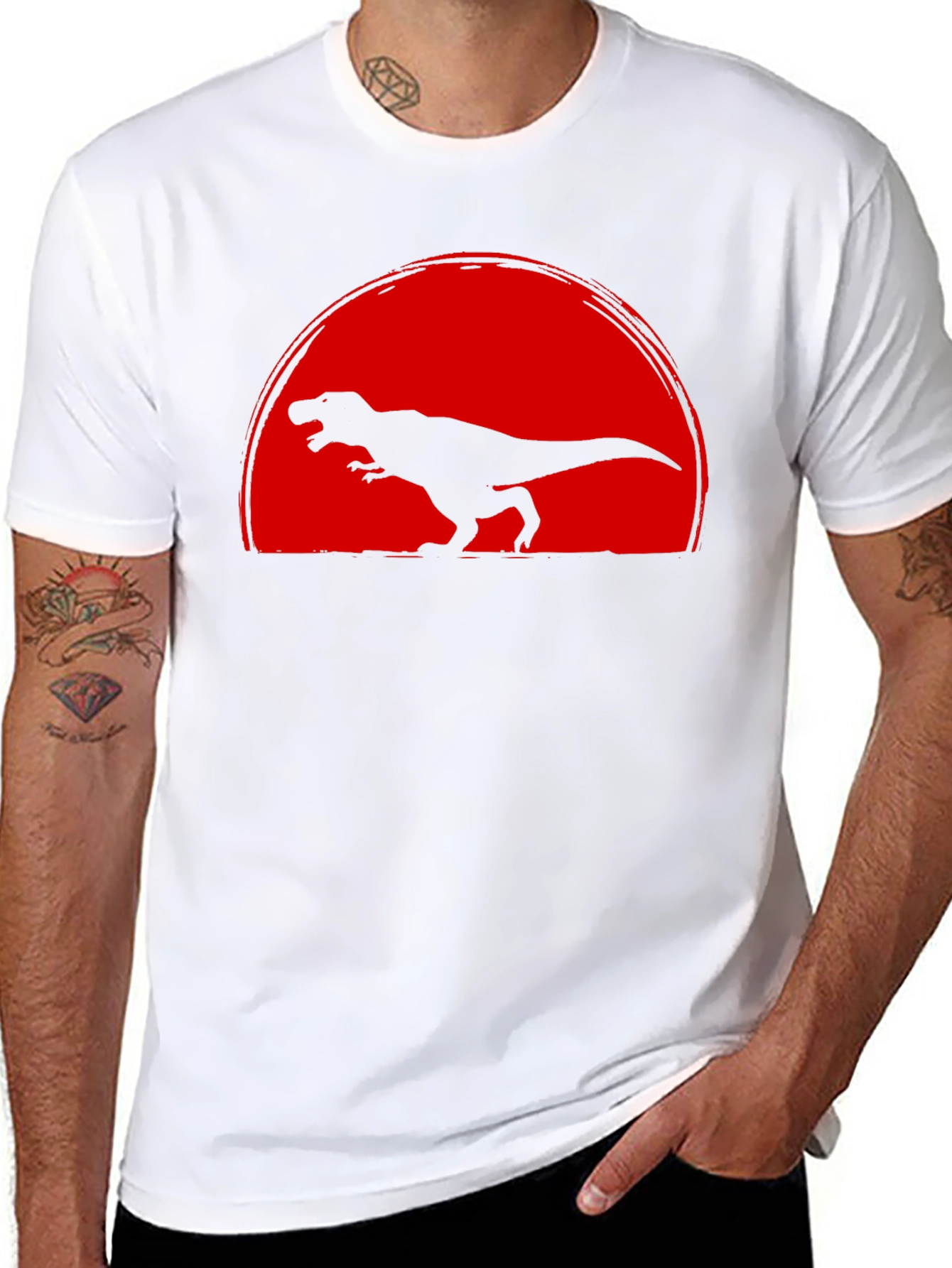 Dinosaur Sunset Graphic T-Shirt