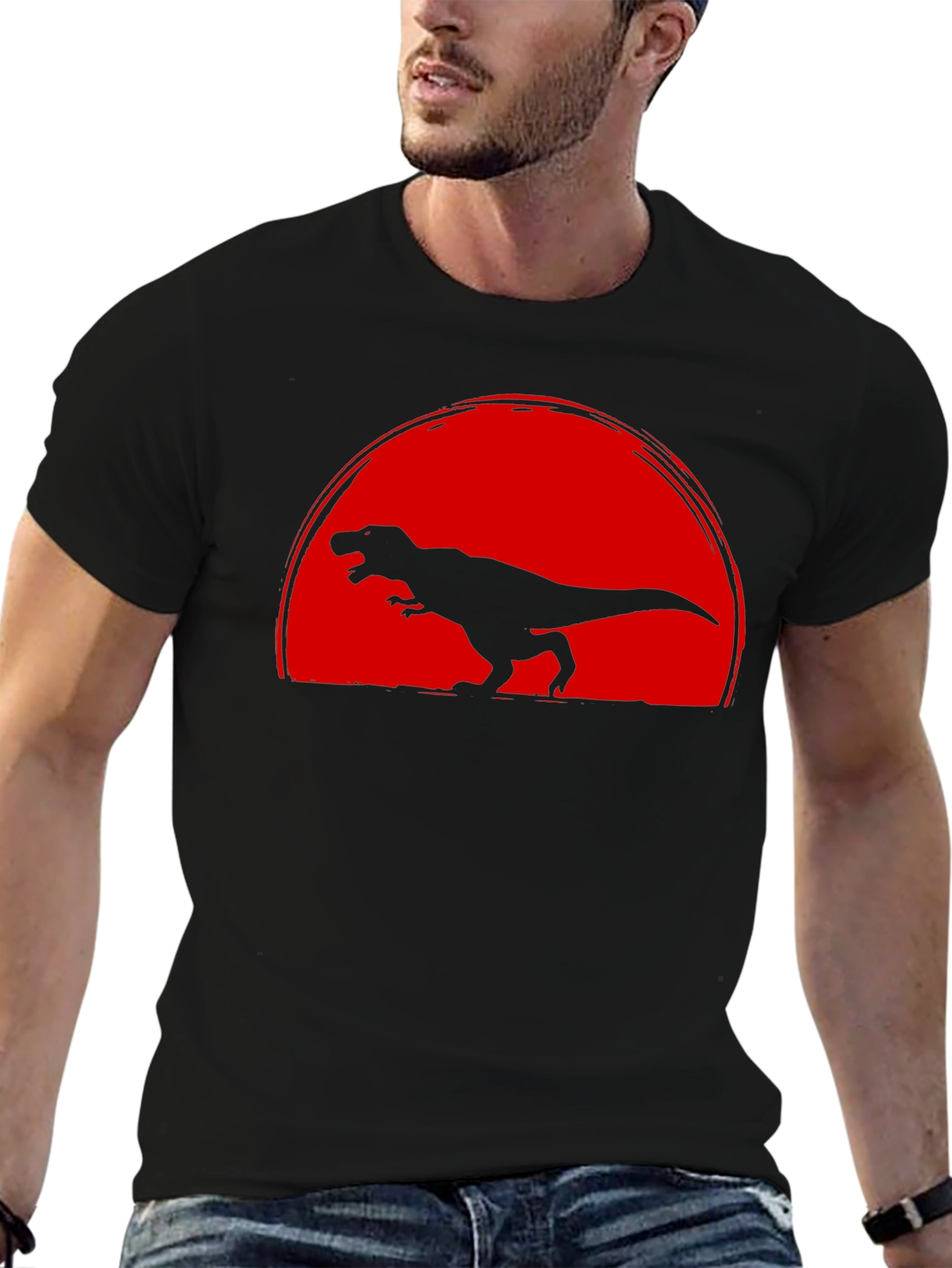 Dinosaur Sunset Graphic T-Shirt