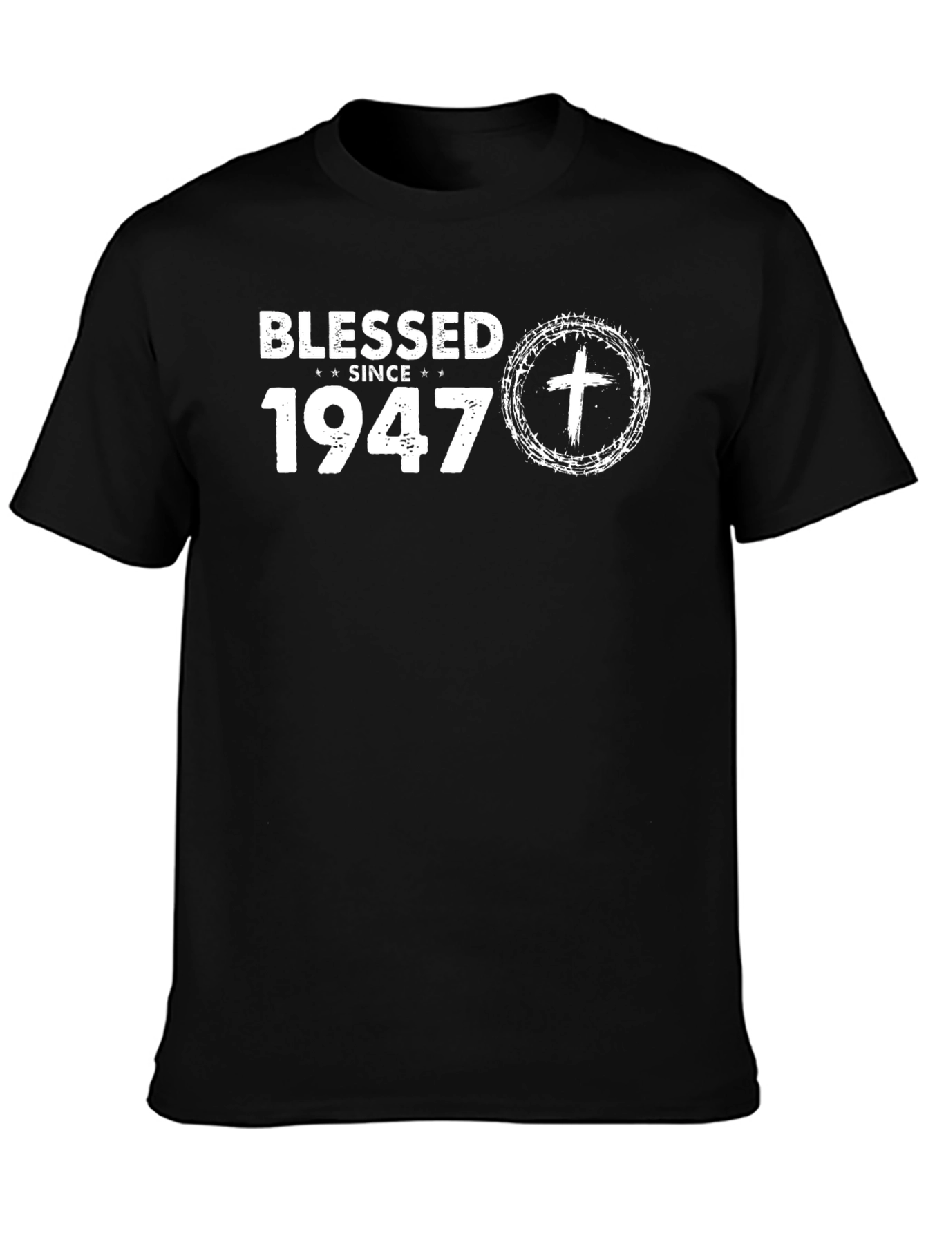 Blessed Since 1947 Black Graphic Tee