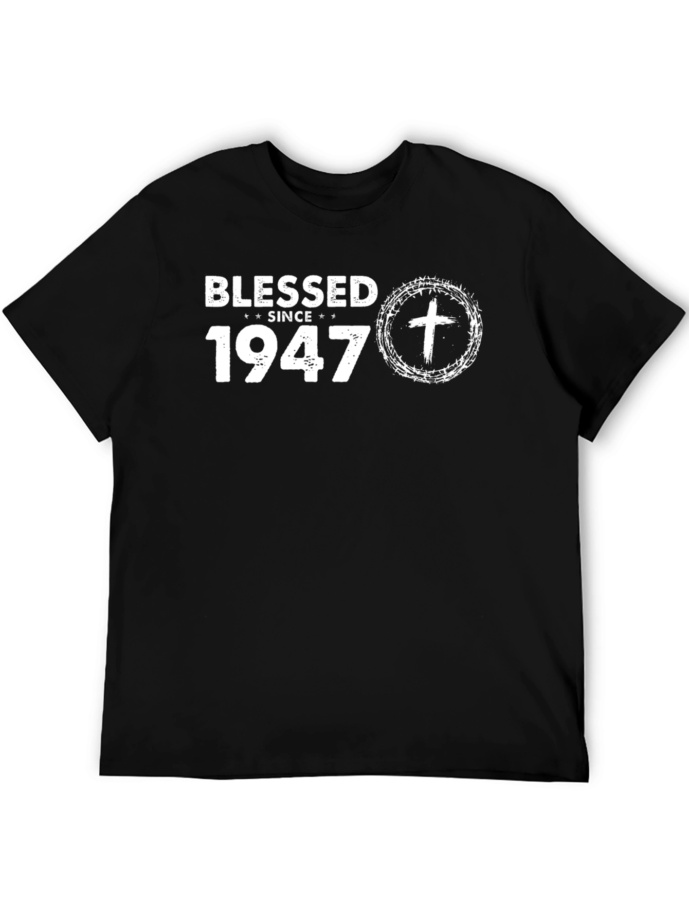 Blessed Since 1947 Black Graphic Tee