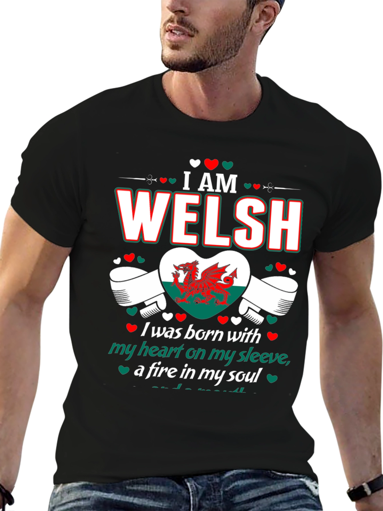 I Am Welsh T-Shirt - Dragon Heart Design