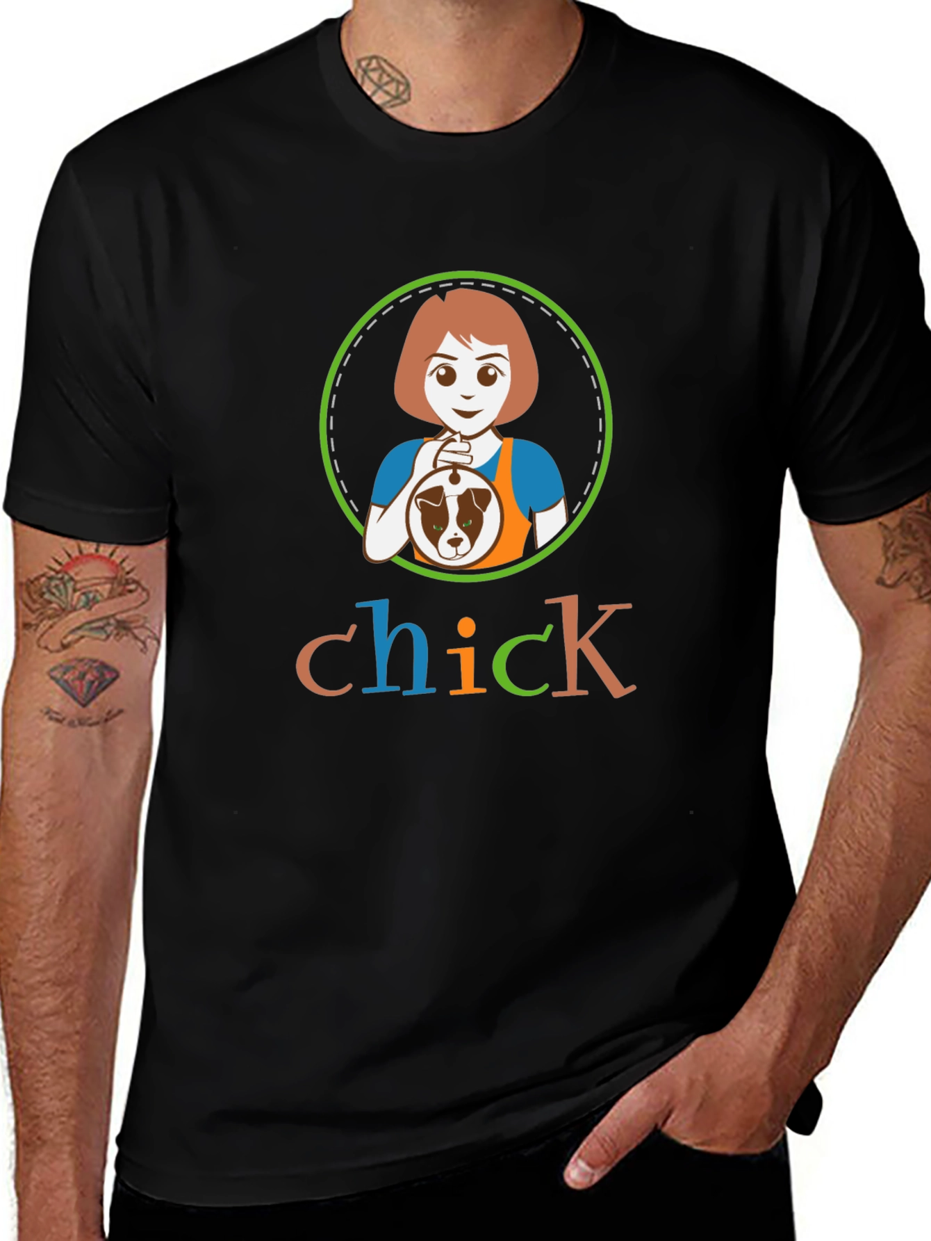 Stylish Black T-Shirt with Chick Graphic