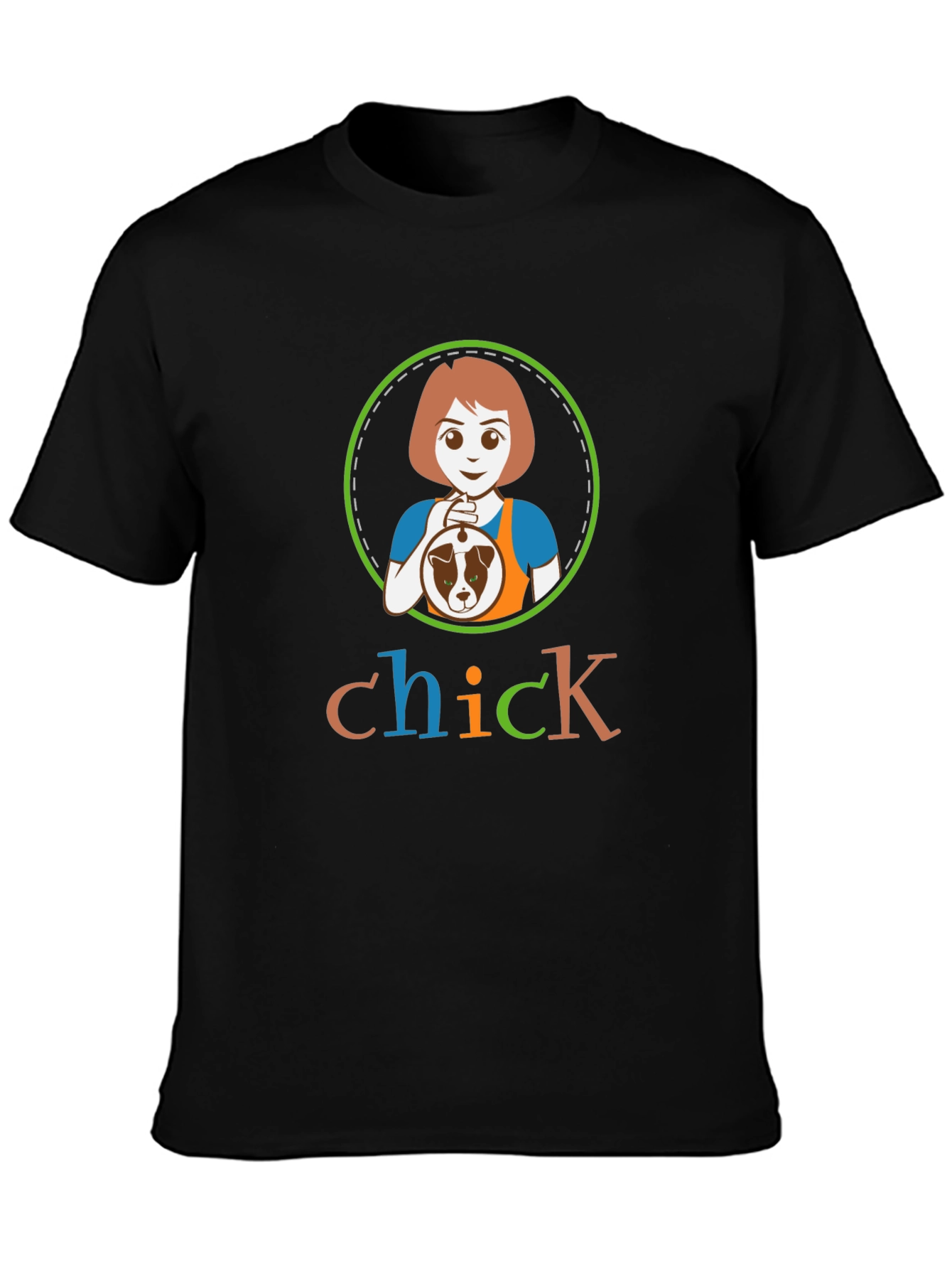 Stylish Black T-Shirt with Chick Graphic
