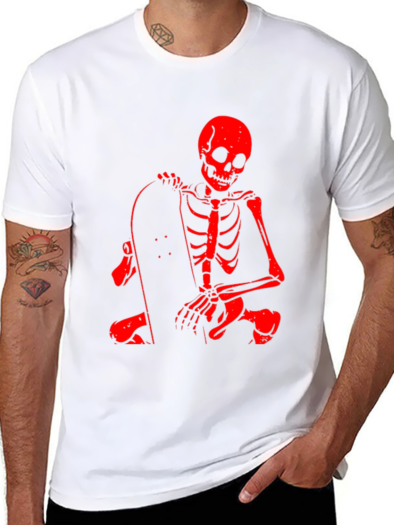 Skateboarding Skeleton Graphic Tee