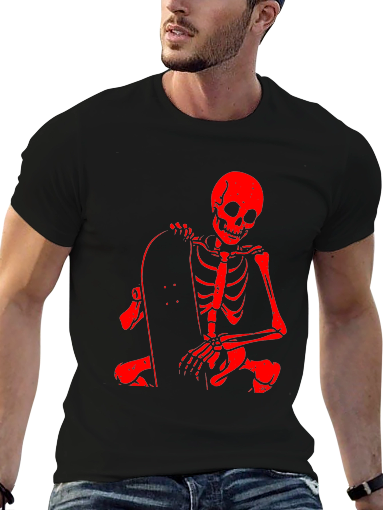 Skateboarding Skeleton Graphic Tee