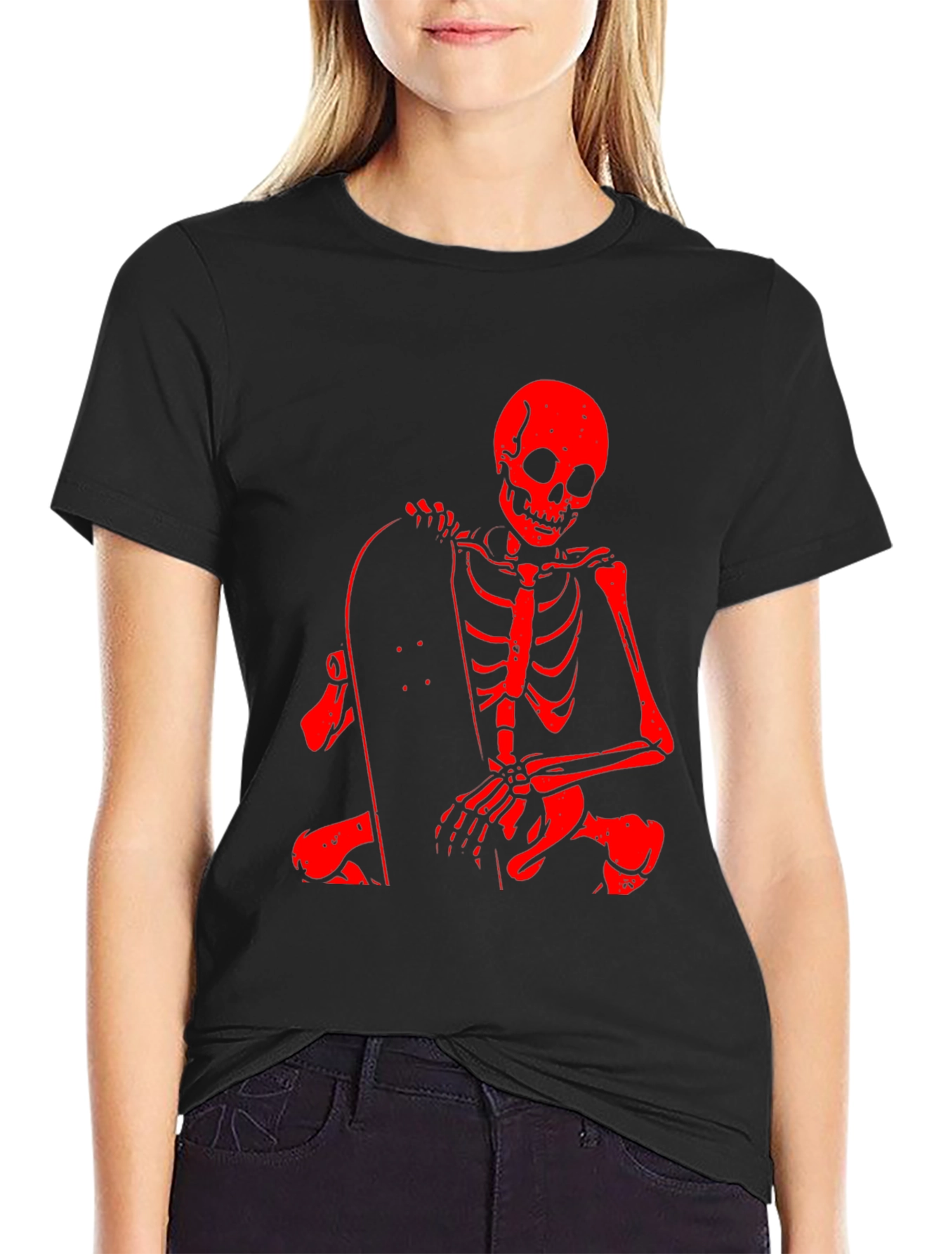 Skateboarding Skeleton Graphic Tee