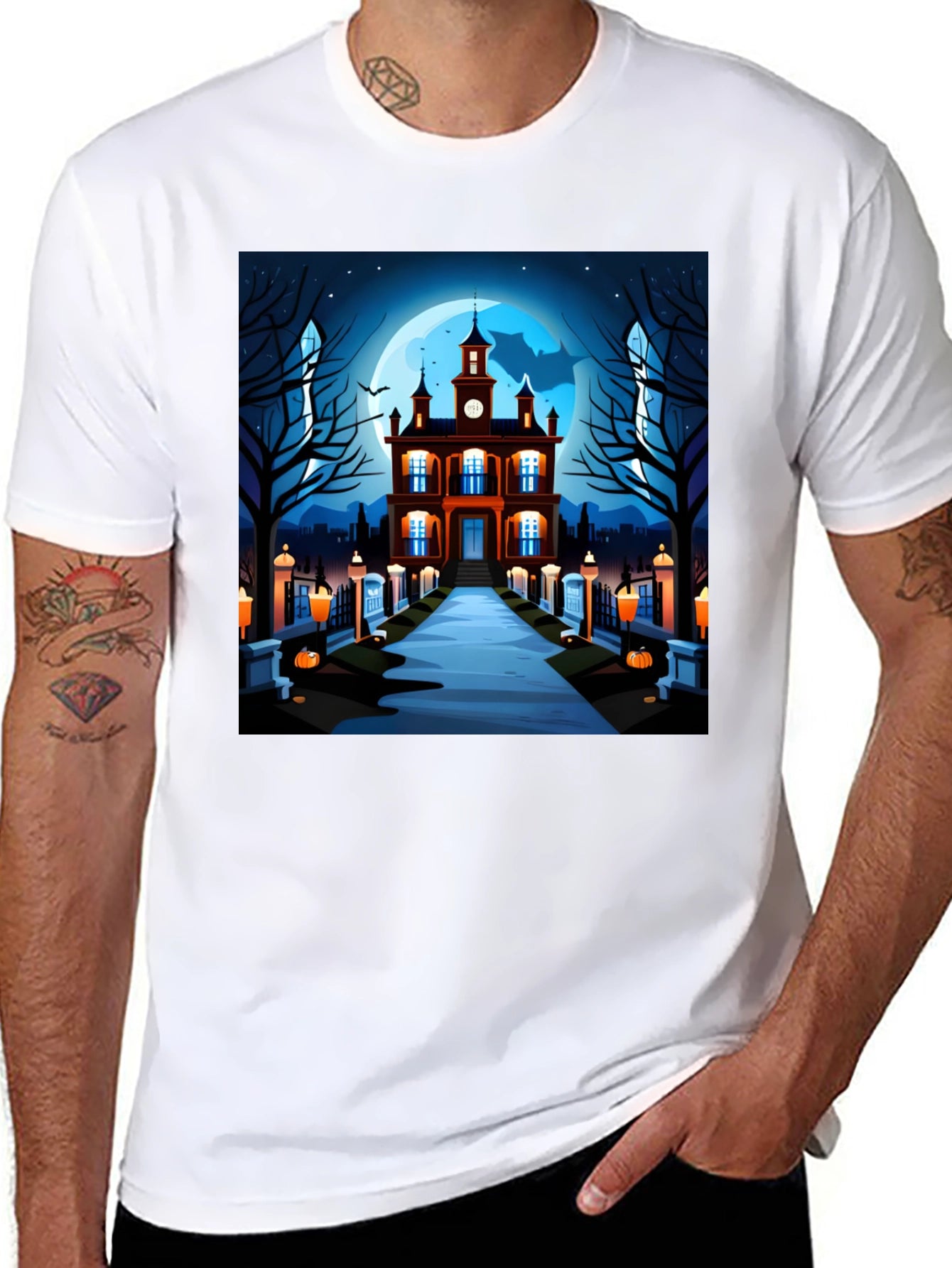 Spooky Halloween Haunted House T-Shirt
