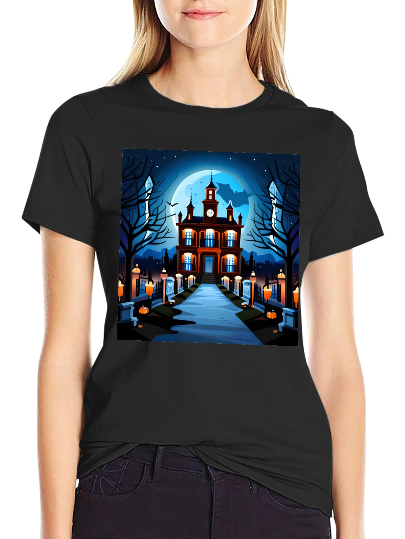 Spooky Halloween Haunted House T-Shirt