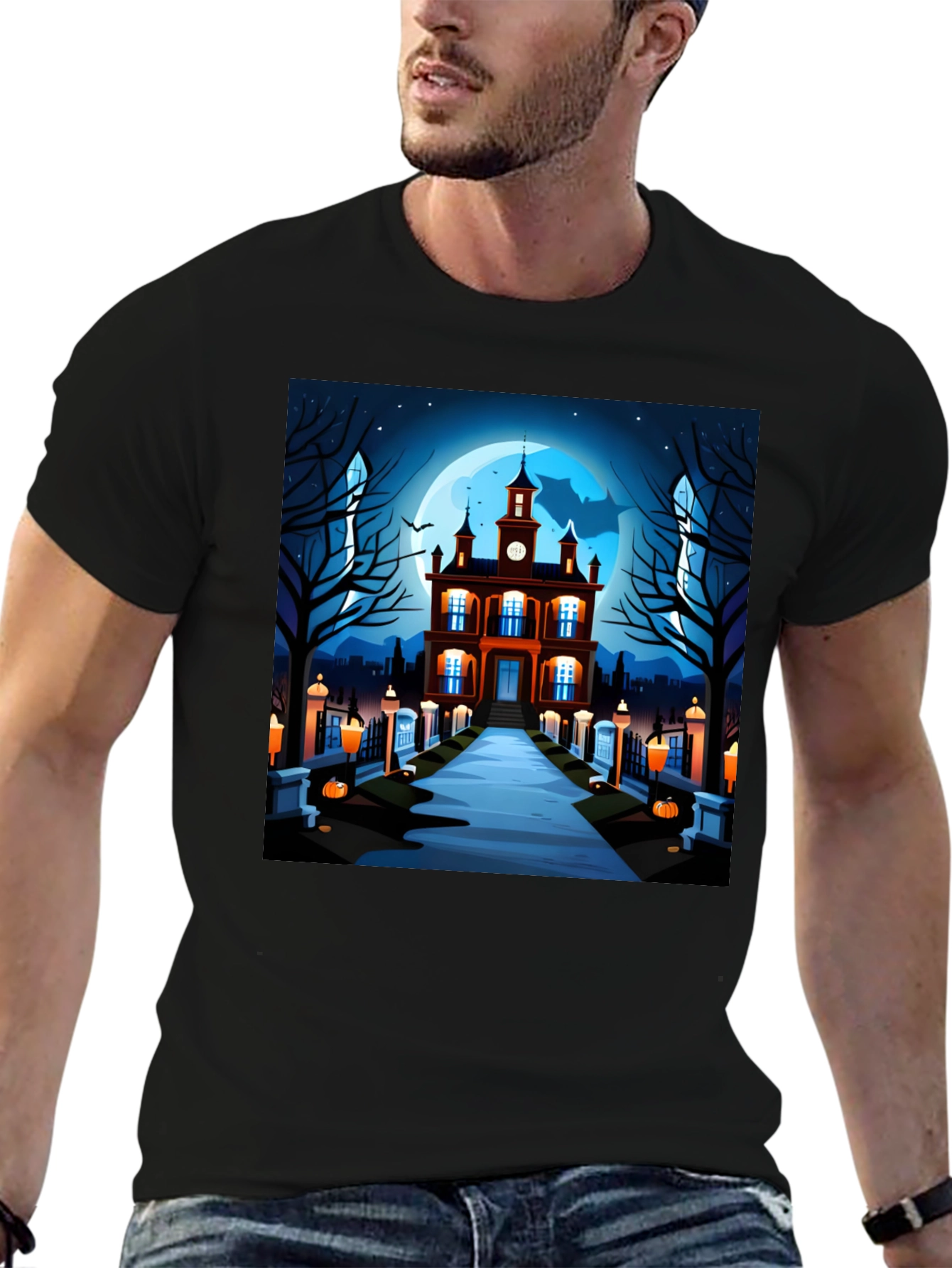 Spooky Halloween Haunted House T-Shirt