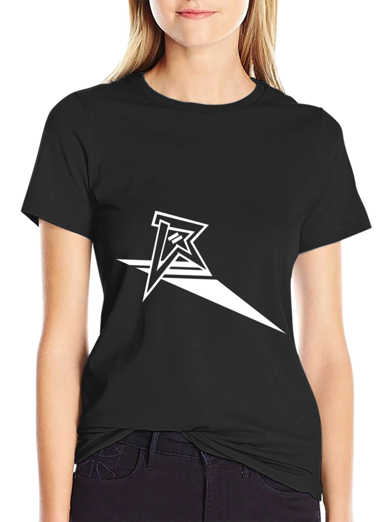 Modern Graphic Tee - Black with White Logo