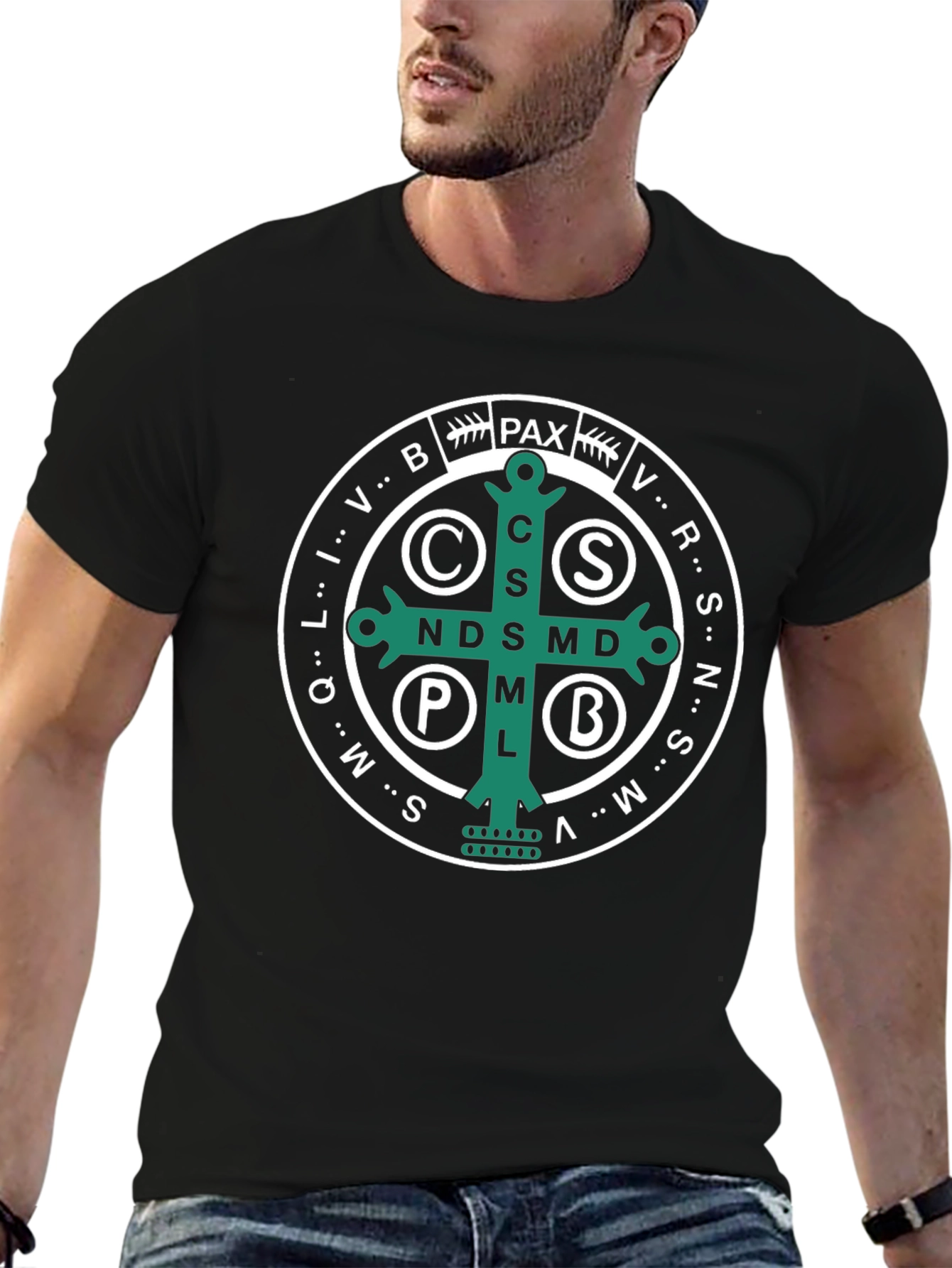 St. Benedict Medal Graphic Tee - Black