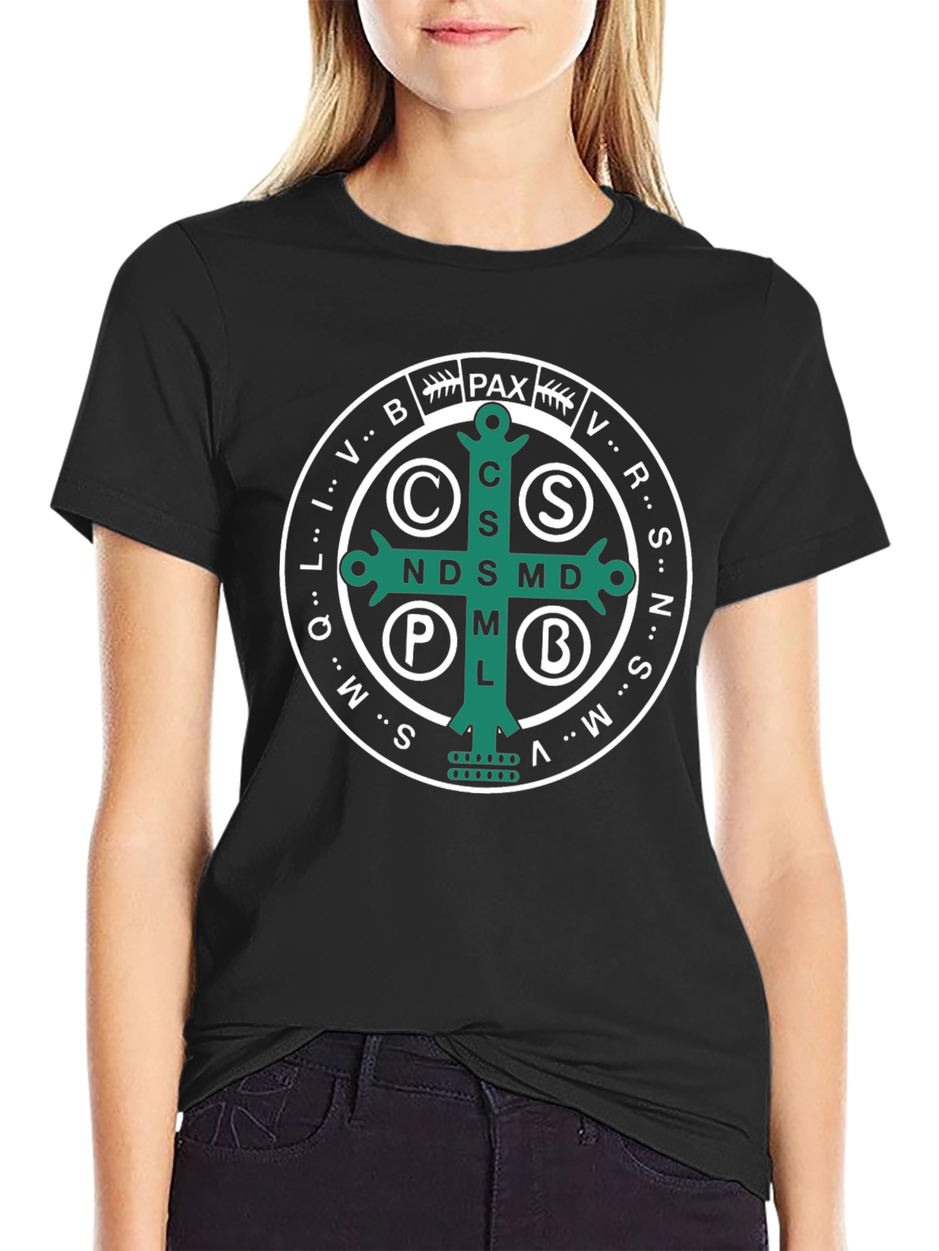 St. Benedict Medal Graphic Tee - Black
