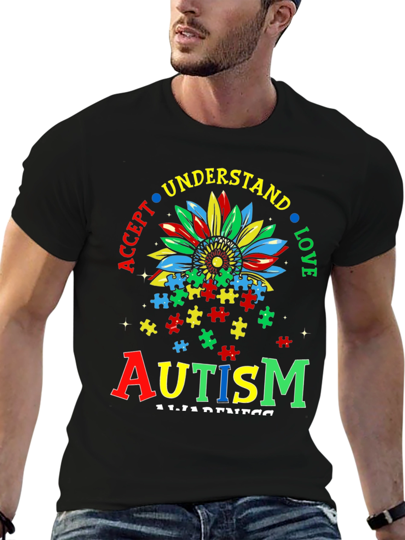Autism Awareness T-Shirt - Accept Understand Love