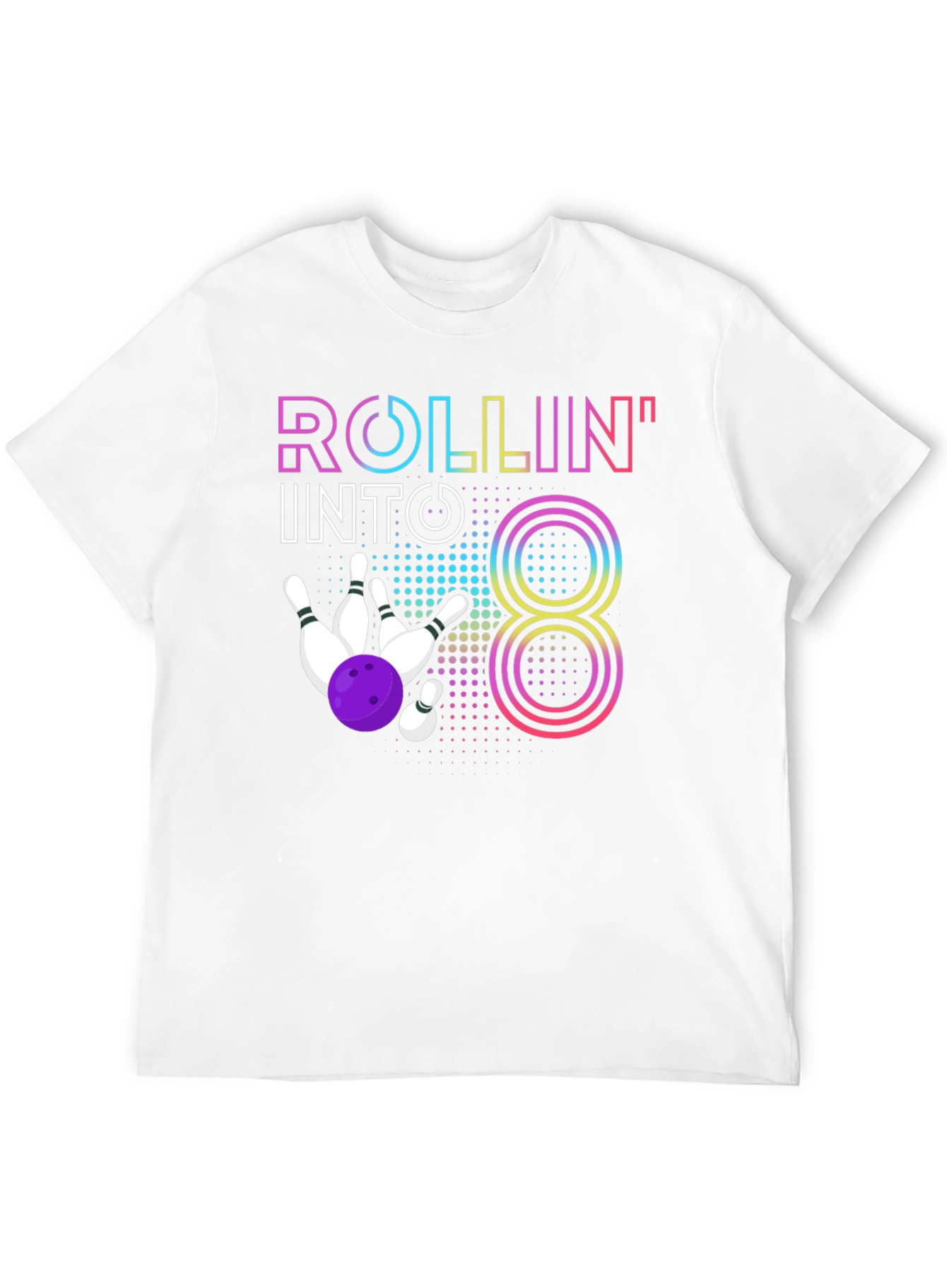 Rollin Into 8 Birthday Bowling T-Shirt
