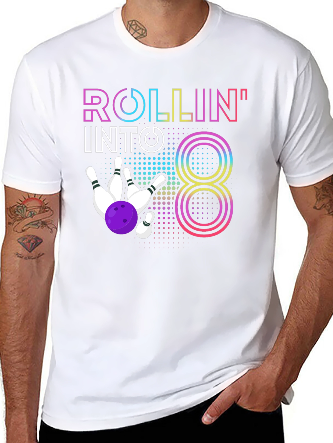Rollin Into 8 Birthday Bowling T-Shirt
