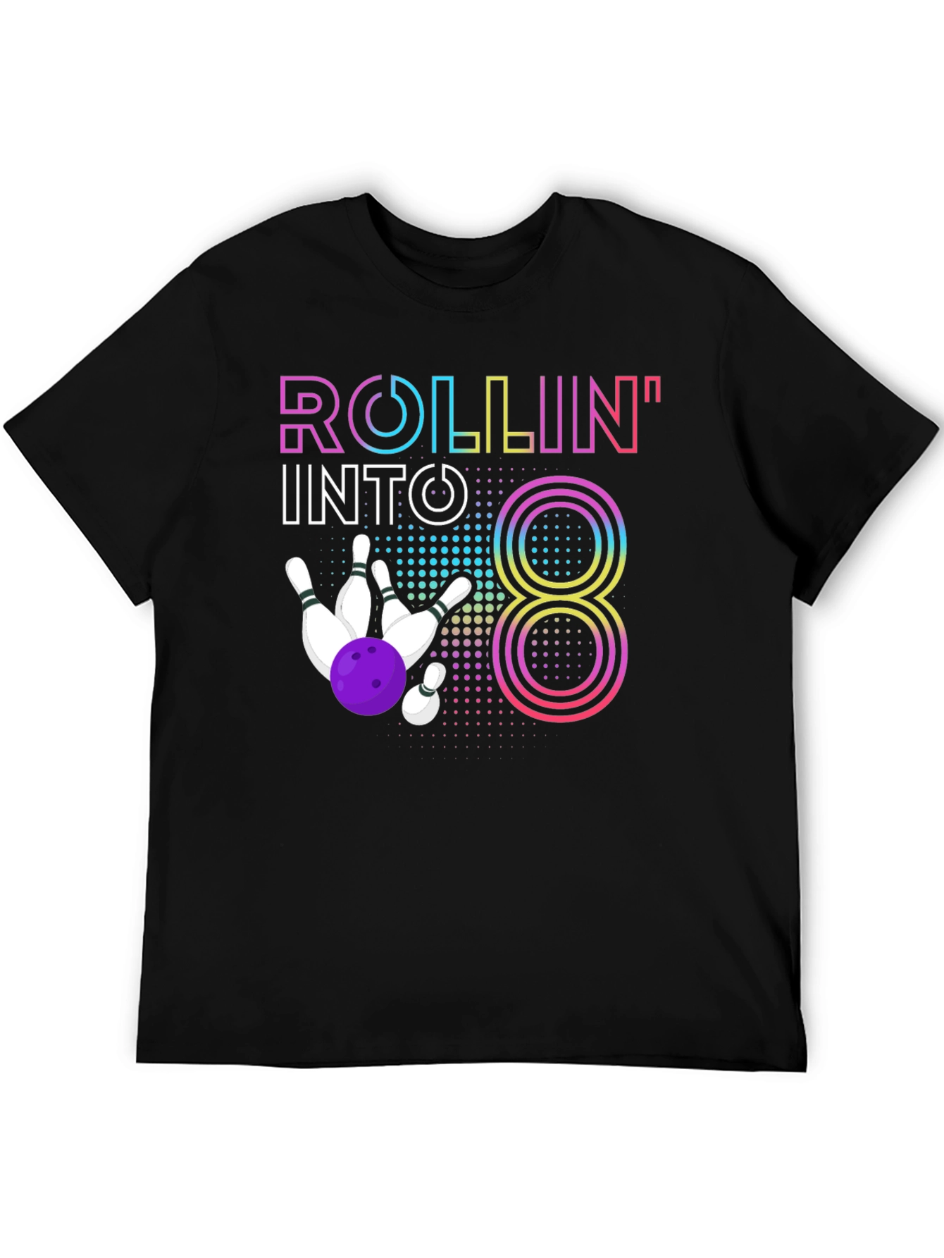 Rollin Into 8 Birthday Bowling T-Shirt