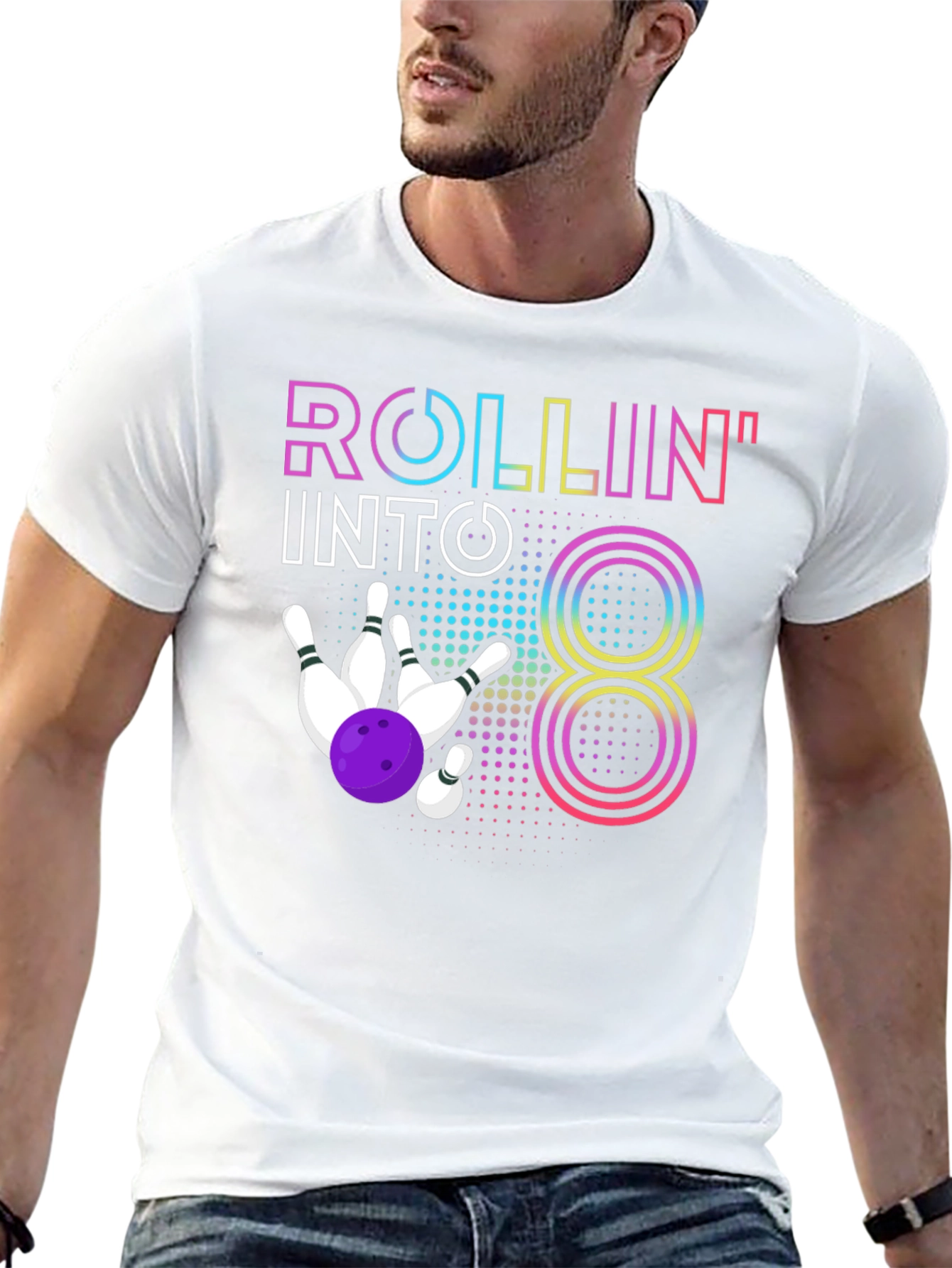 Rollin Into 8 Birthday Bowling T-Shirt