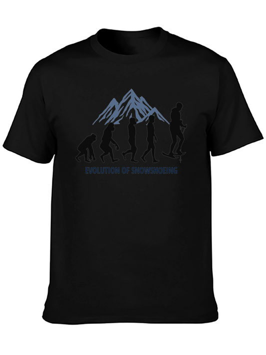 Evolution of Snowshoeing Black Graphic Tee