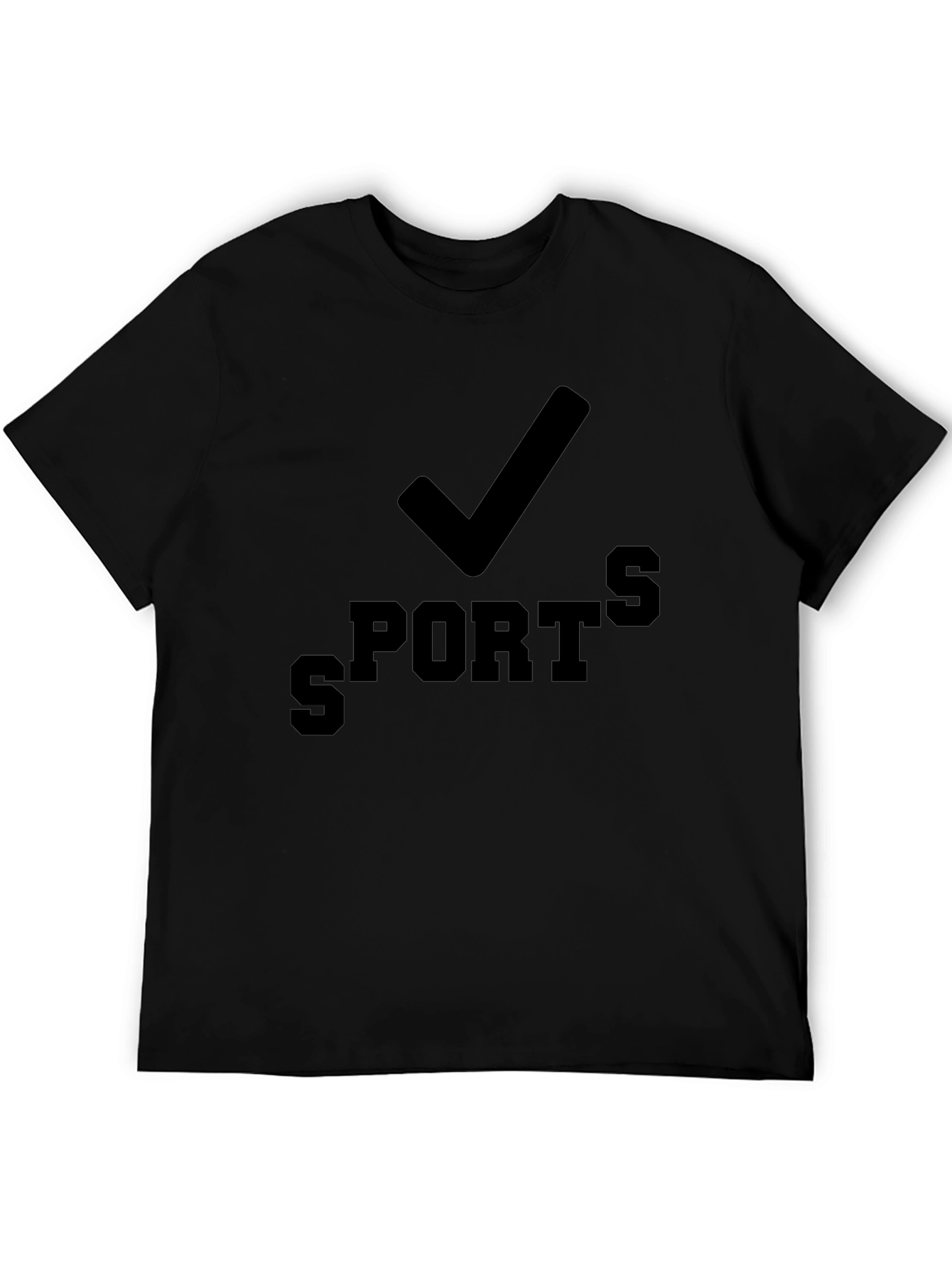Sports Check Black Graphic Tee