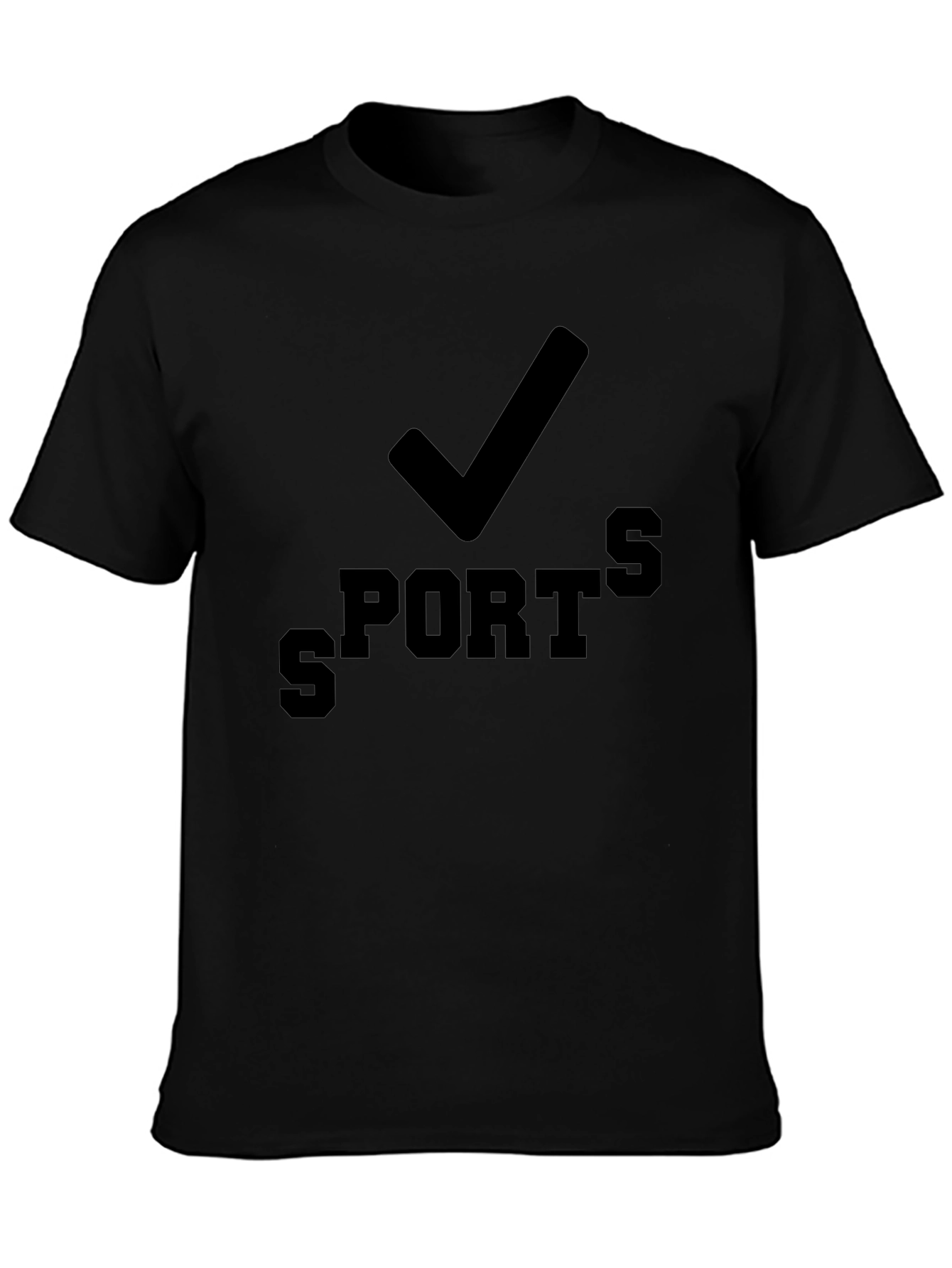 Sports Check Black Graphic Tee
