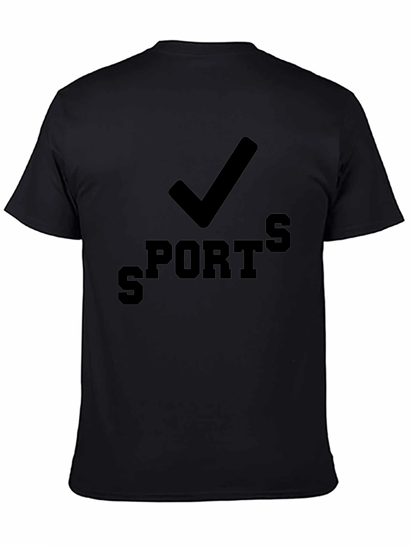 Sports Check Black Graphic Tee