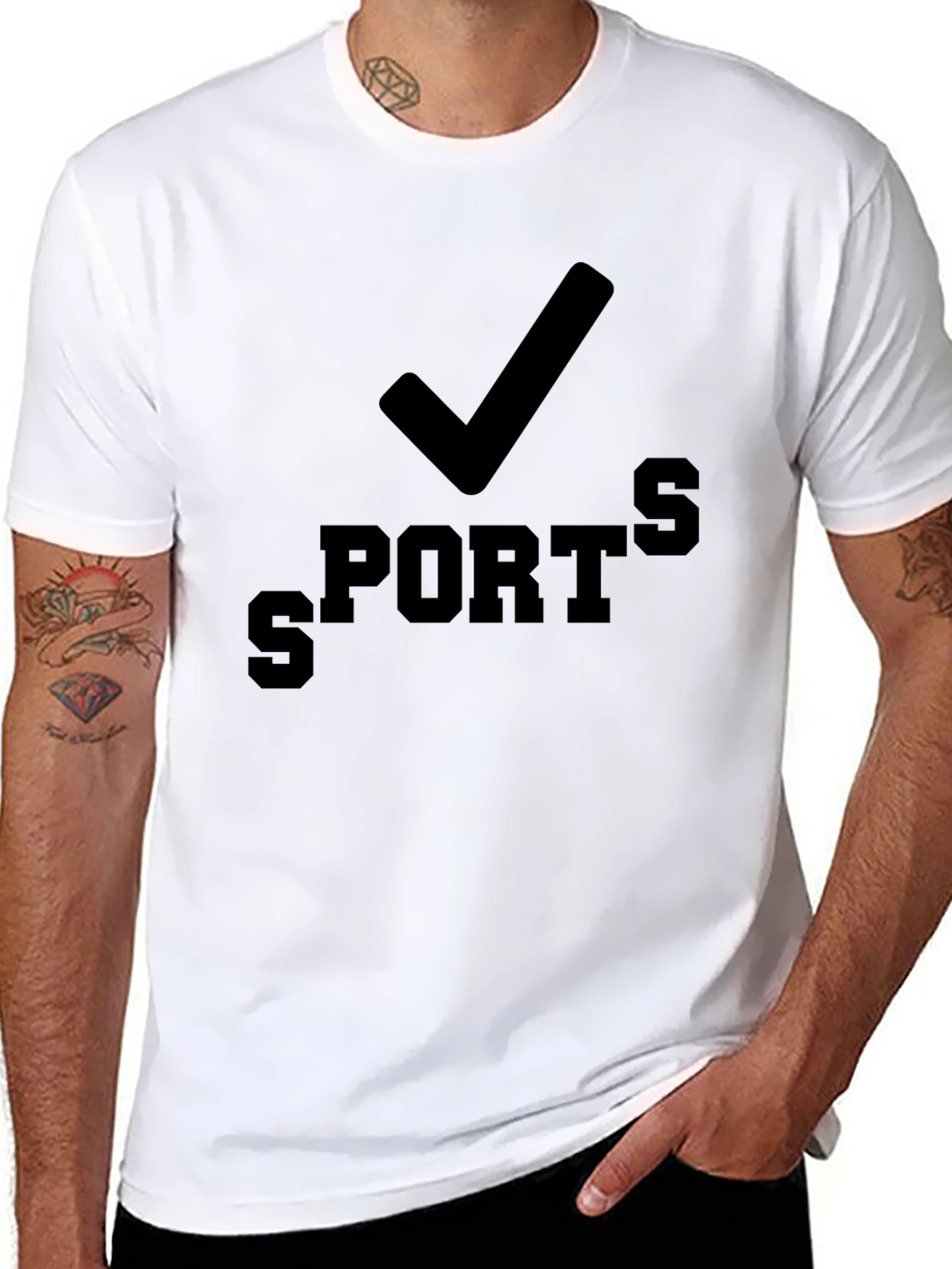 Sports Check Black Graphic Tee