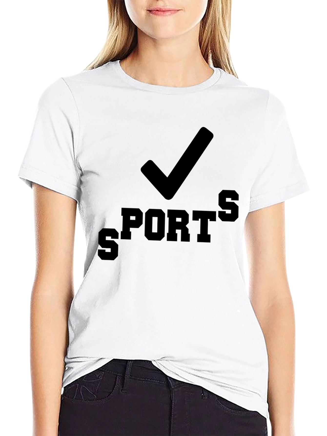 Sports Check Black Graphic Tee