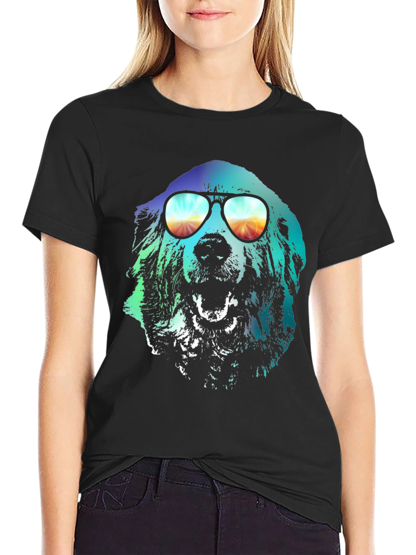 Cool Dog Graphic T-Shirt - Unisex Black Tee
