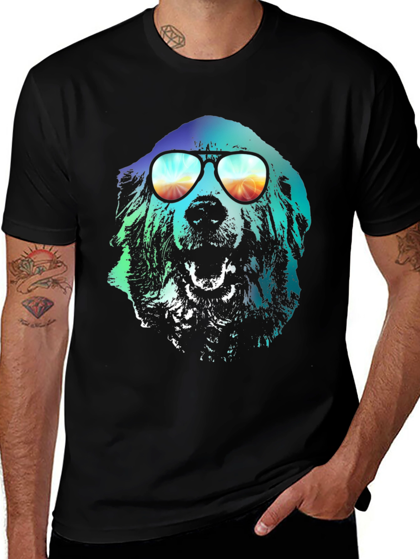 Cool Dog Graphic T-Shirt - Unisex Black Tee
