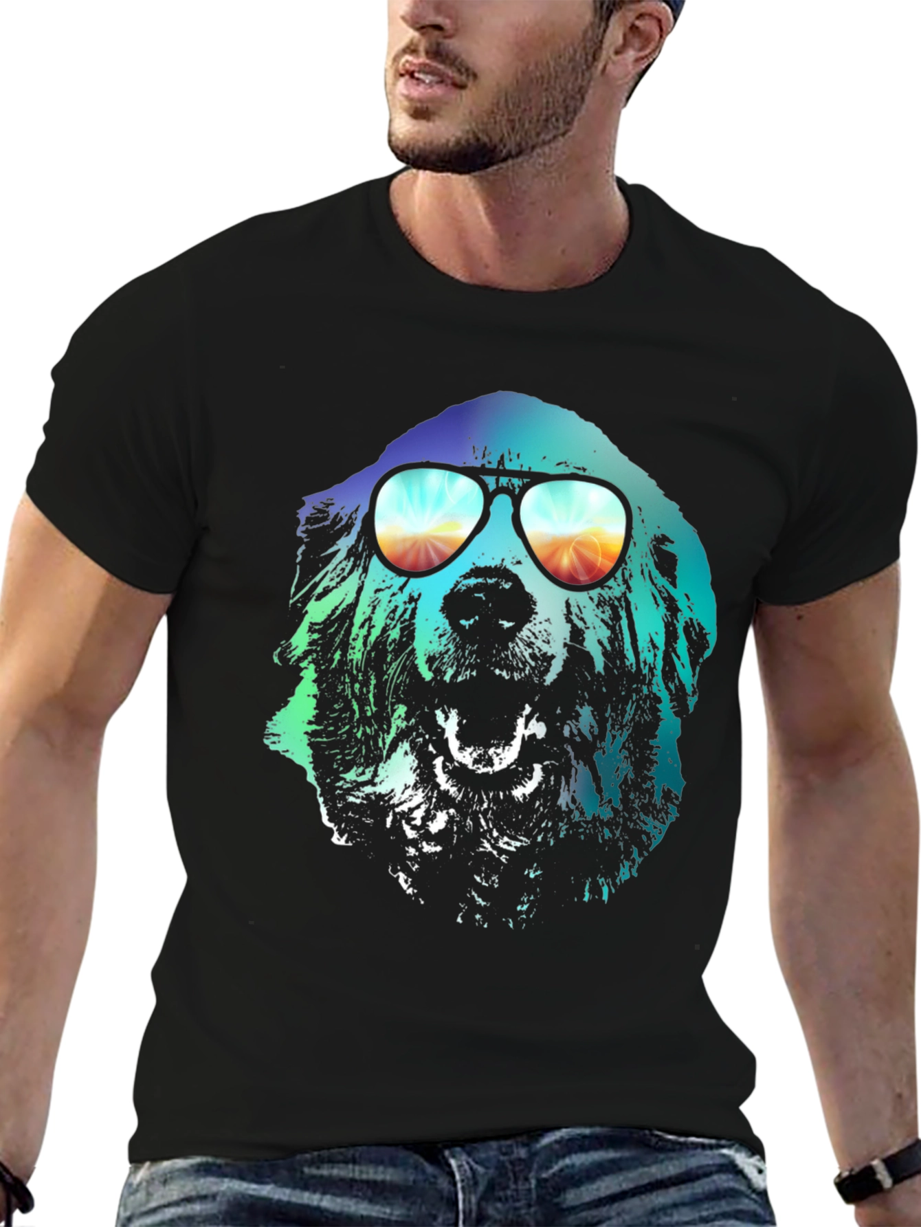 Cool Dog Graphic T-Shirt - Unisex Black Tee