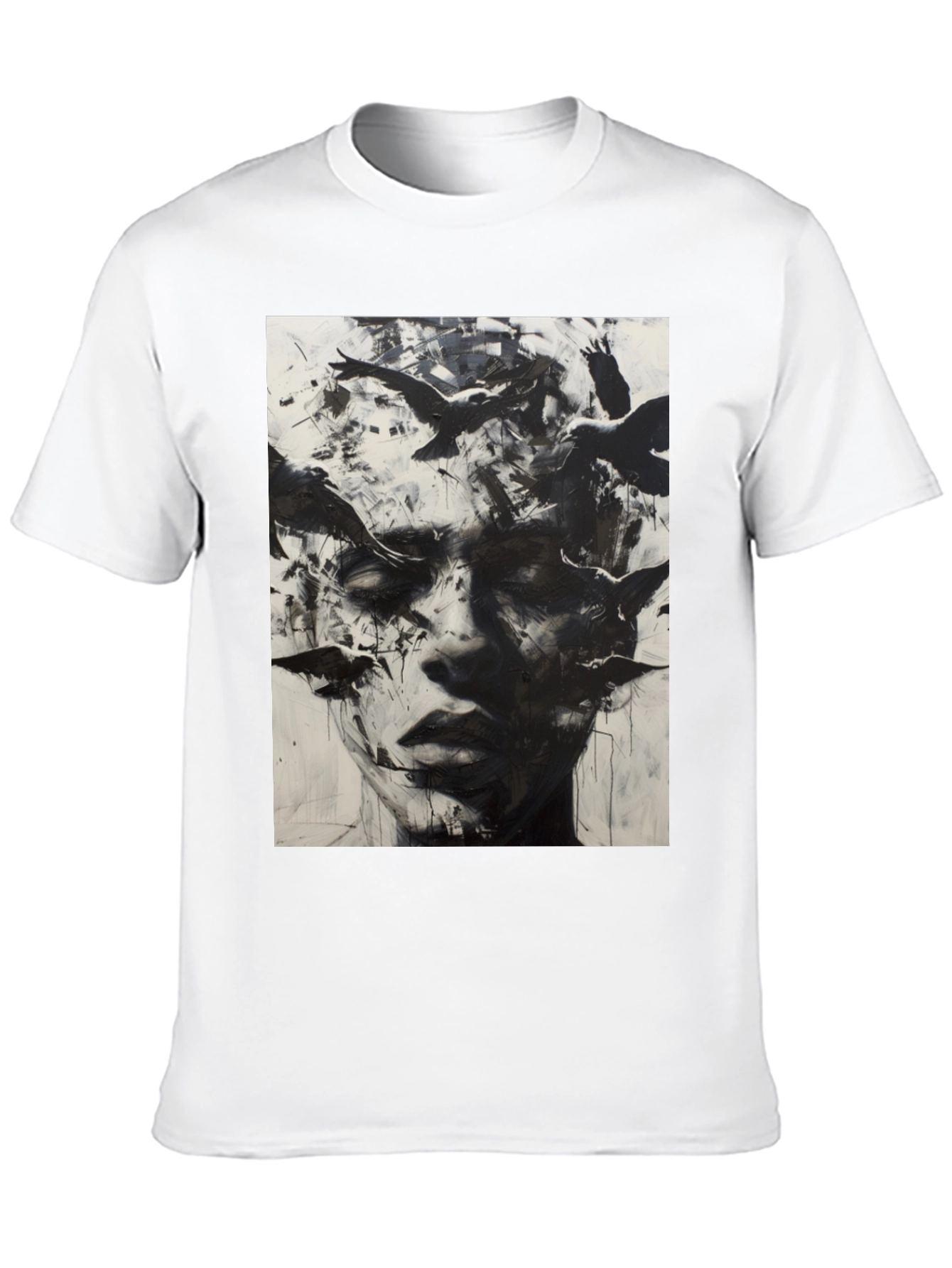 Abstract Bird Portrait Graphic T-Shirt