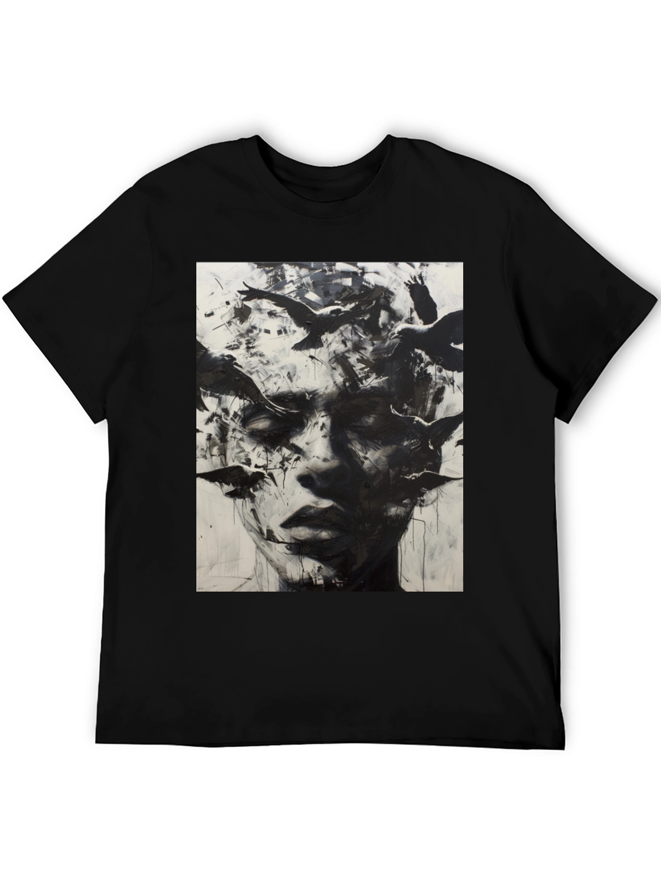 Abstract Bird Portrait Graphic T-Shirt