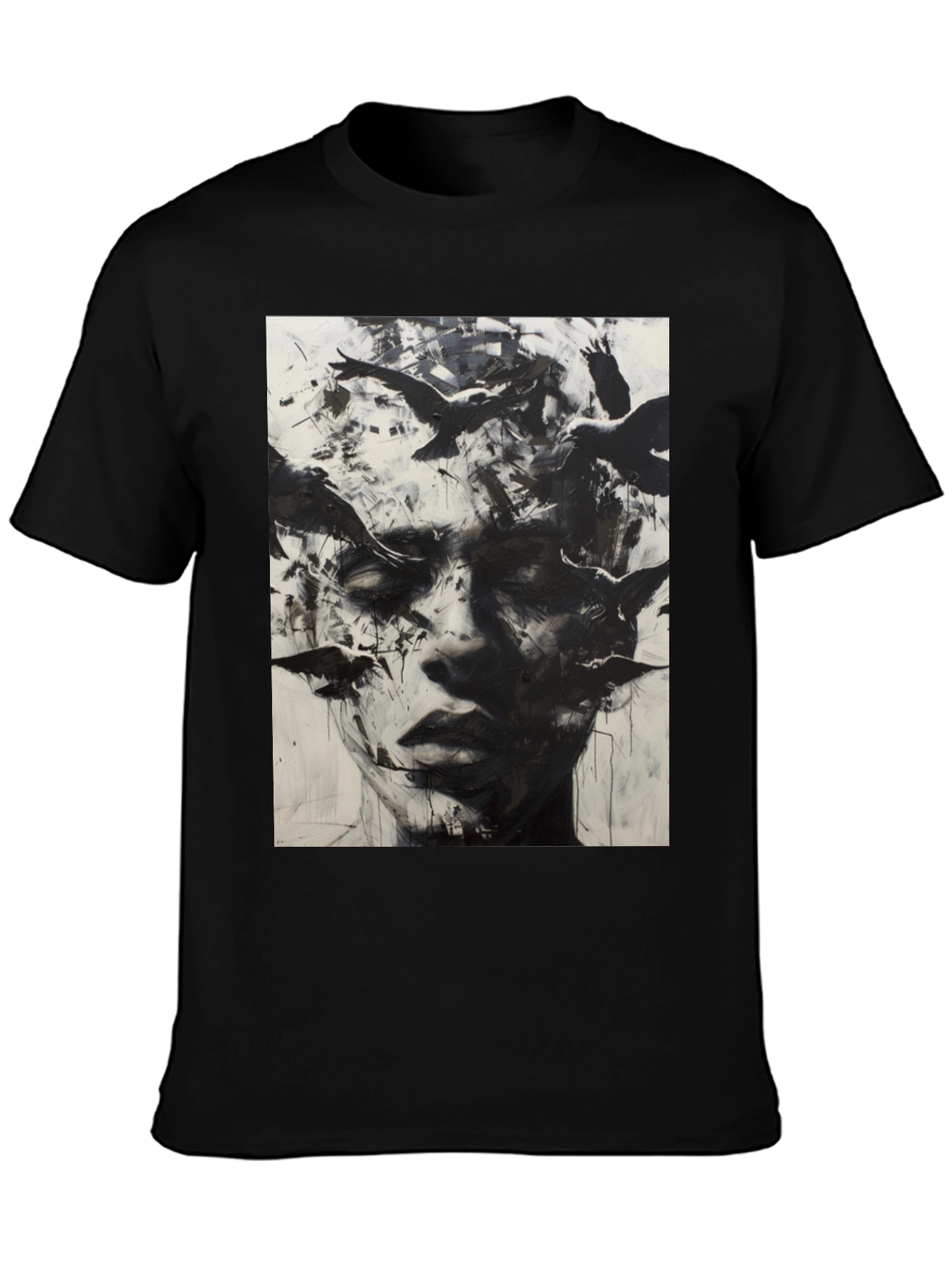 Abstract Bird Portrait Graphic T-Shirt