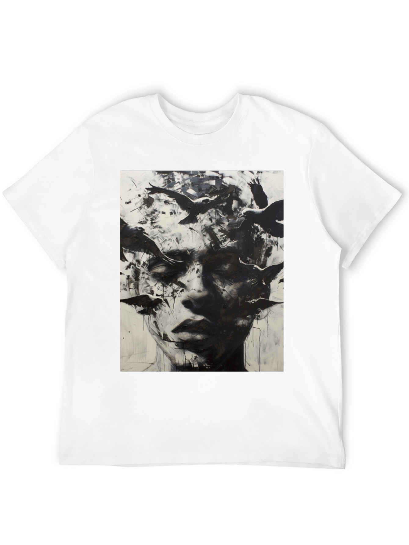 Abstract Bird Portrait Graphic T-Shirt