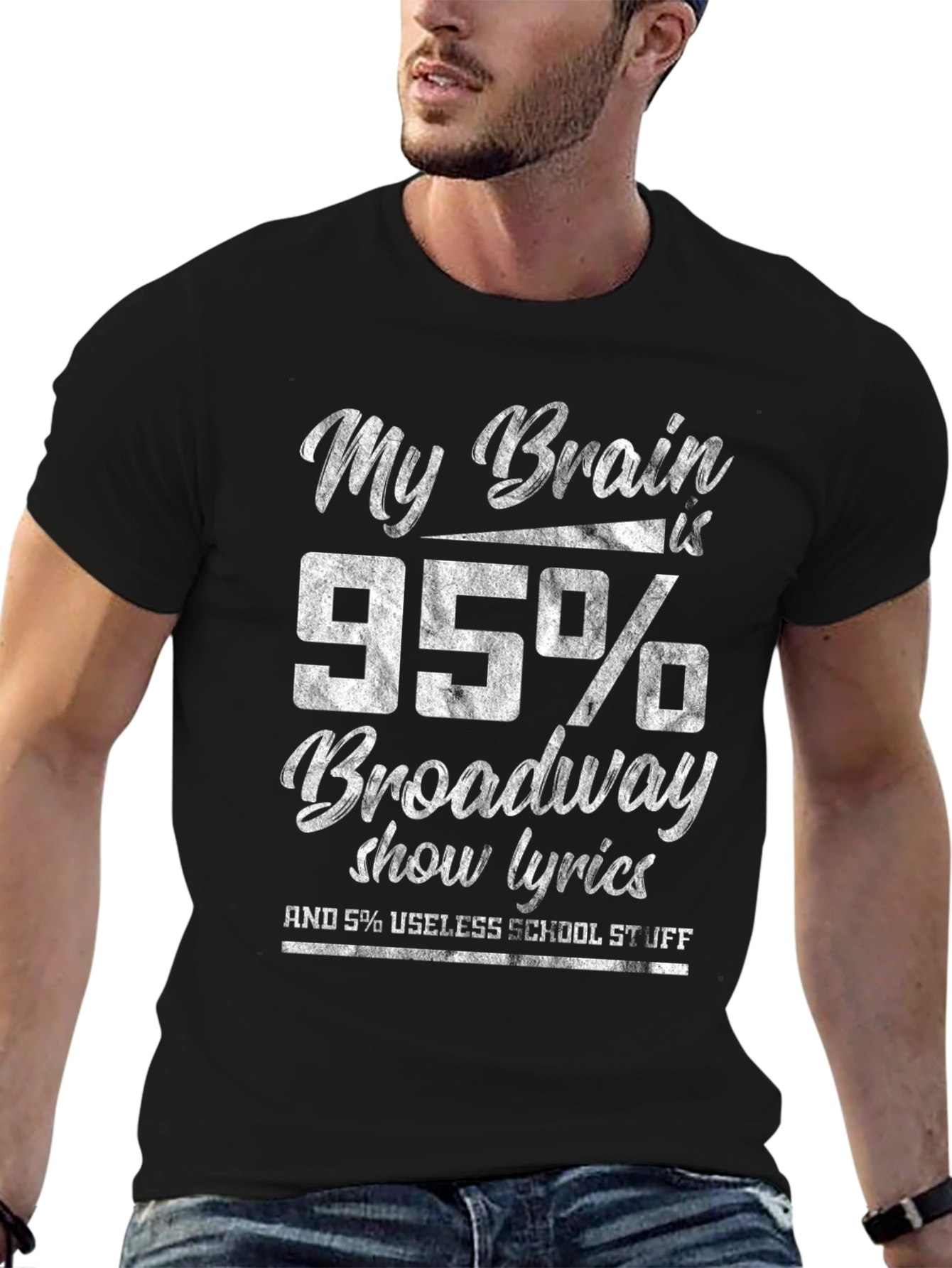 Broadway Lyrics T-Shirt: My Brain is 95% Broadway