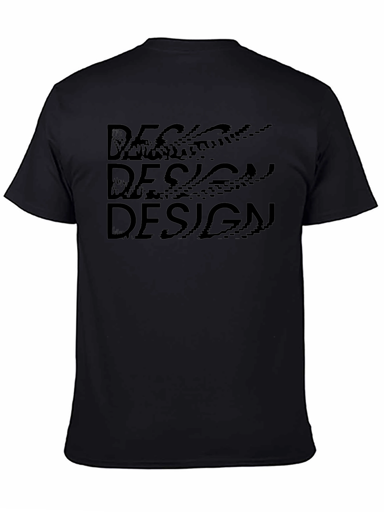 Black Design Text Tee - Cool Graphic Print Shirt