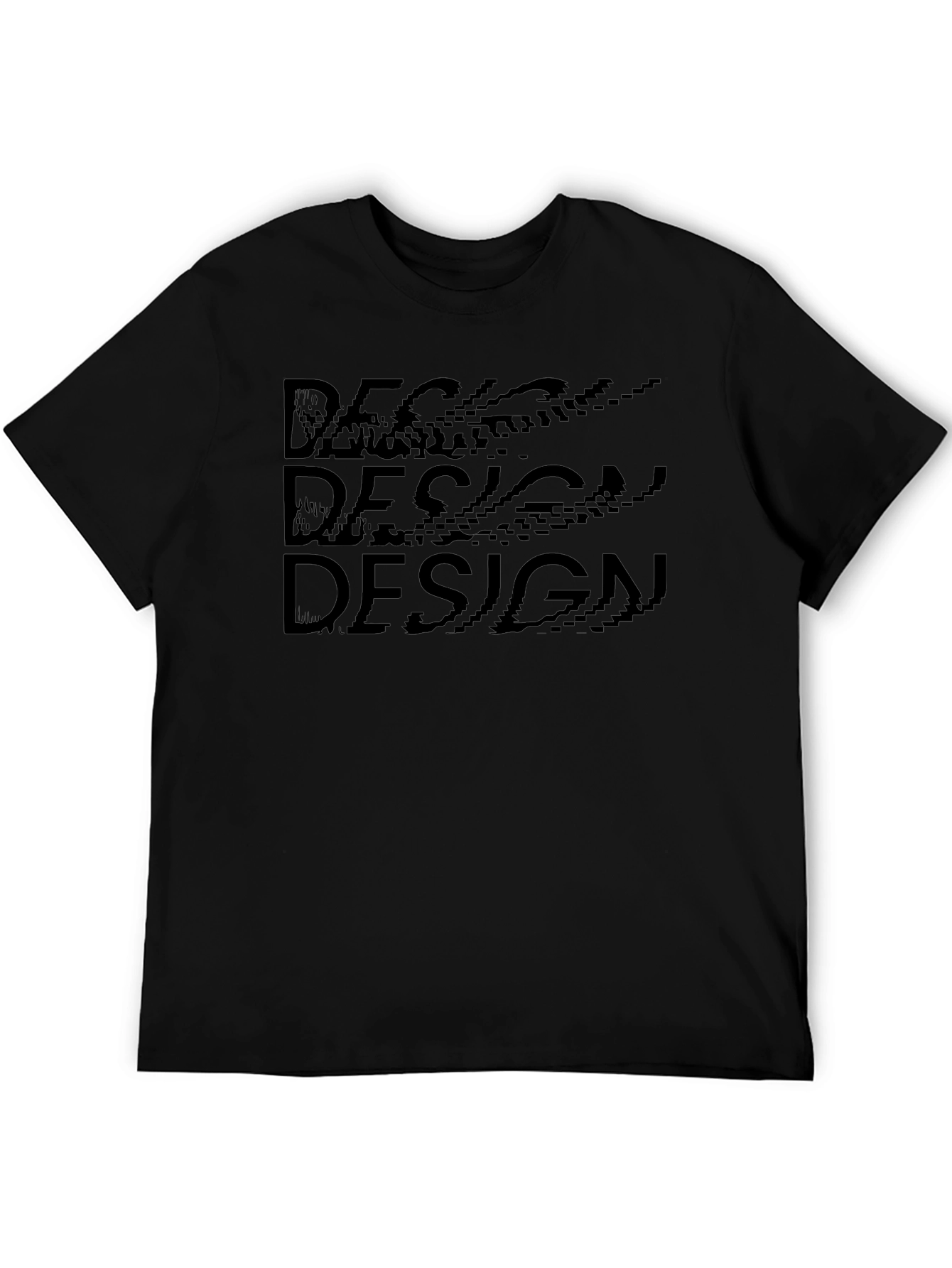 Black Design Text Tee - Cool Graphic Print Shirt