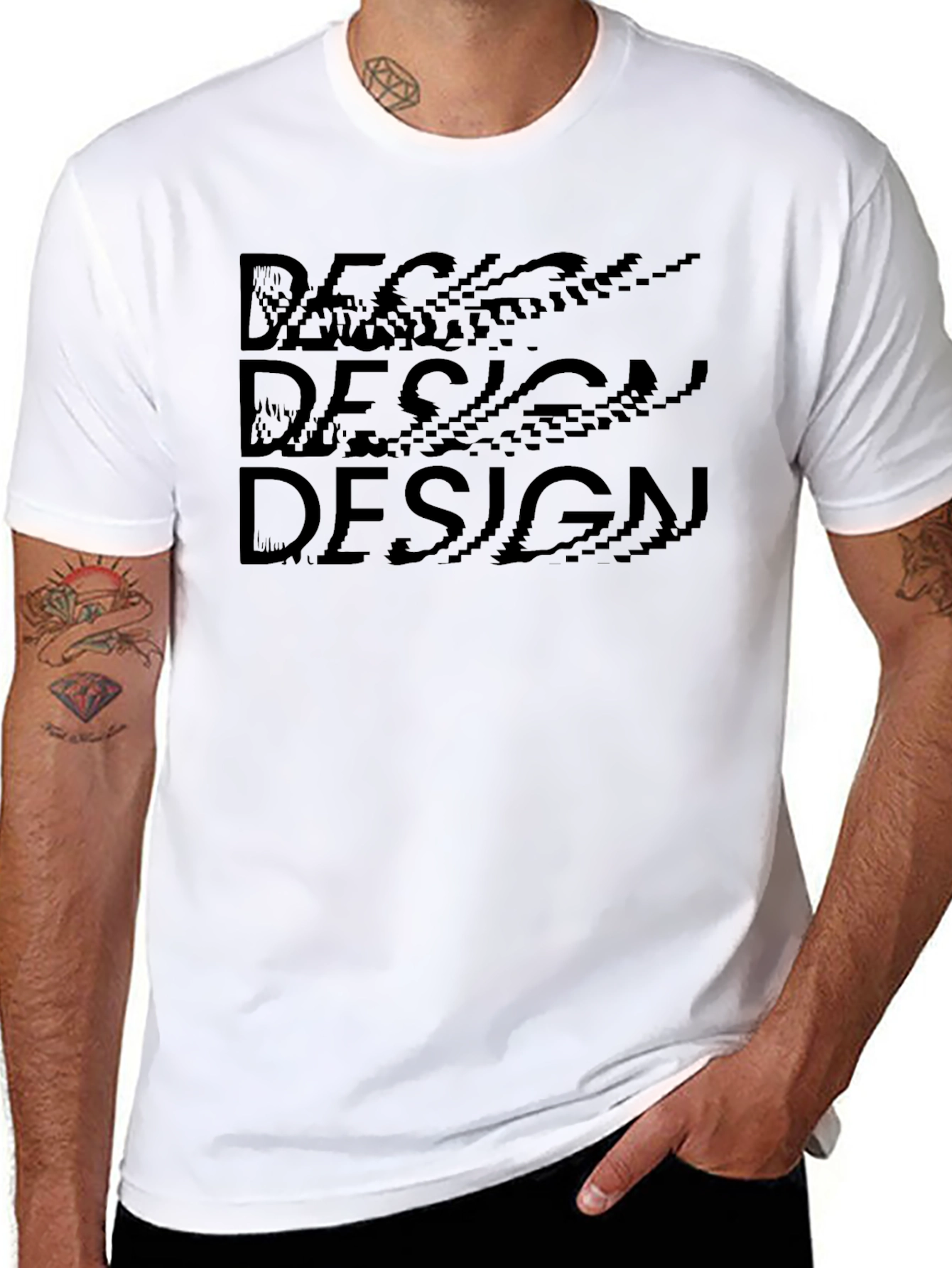 Black Design Text Tee - Cool Graphic Print Shirt