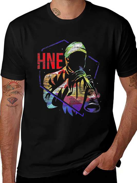 HNE Rainbow Graphic T-Shirt - Unique Art Tee