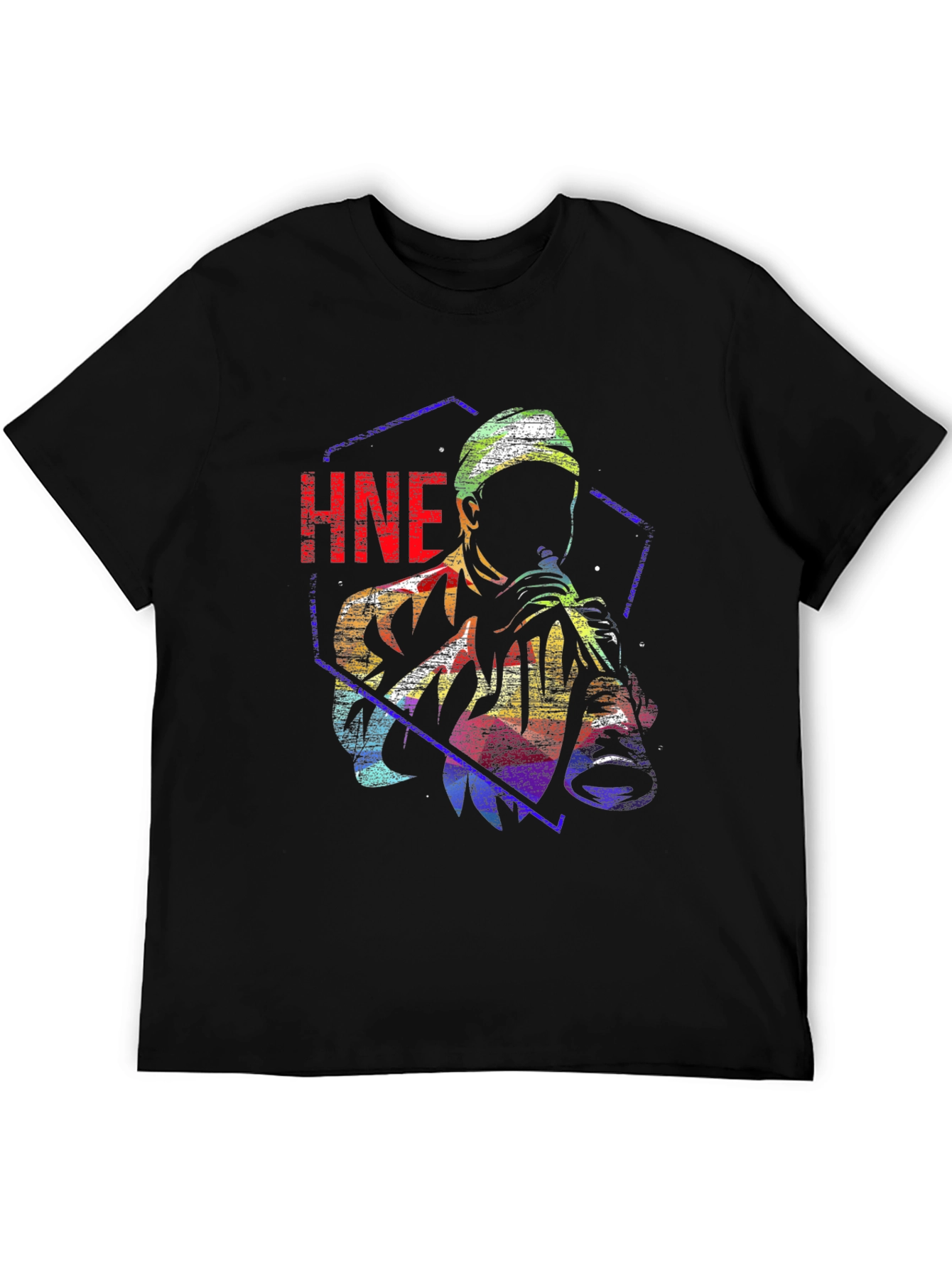HNE Rainbow Graphic T-Shirt - Unique Art Tee
