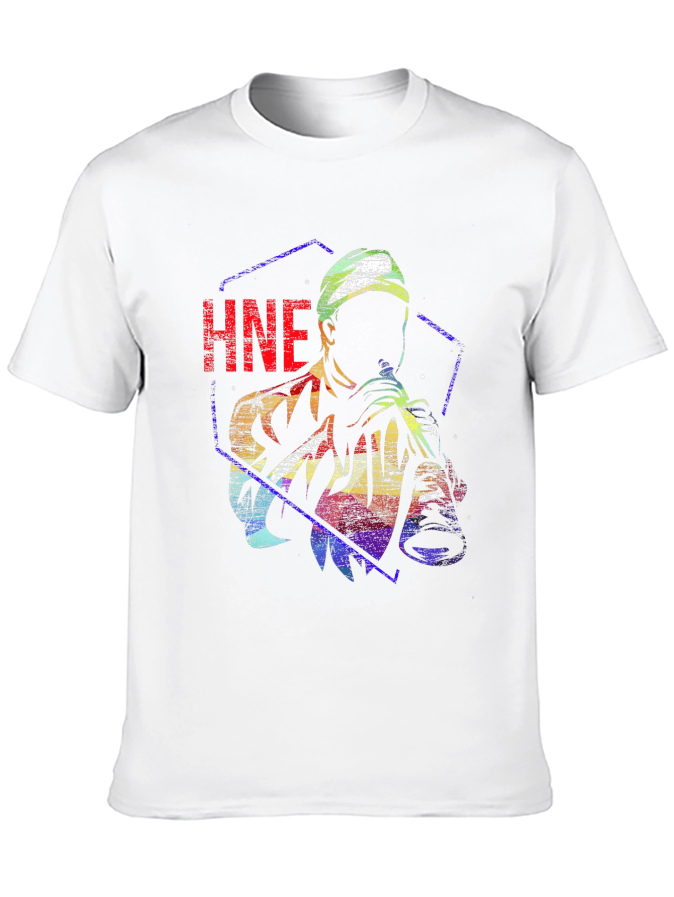 HNE Rainbow Graphic T-Shirt - Unique Art Tee