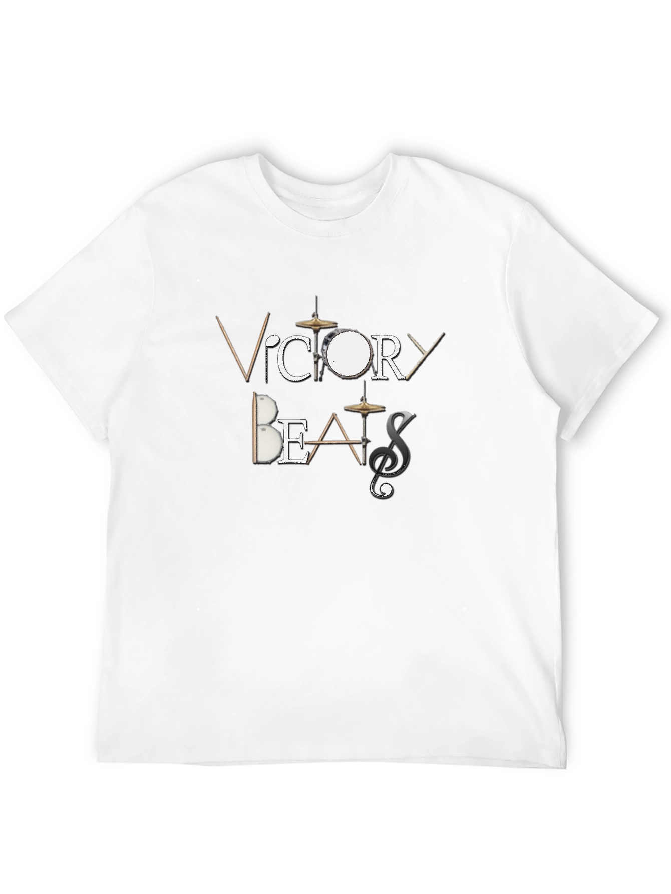 Victory Beats Mens Black Graphic T-Shirt