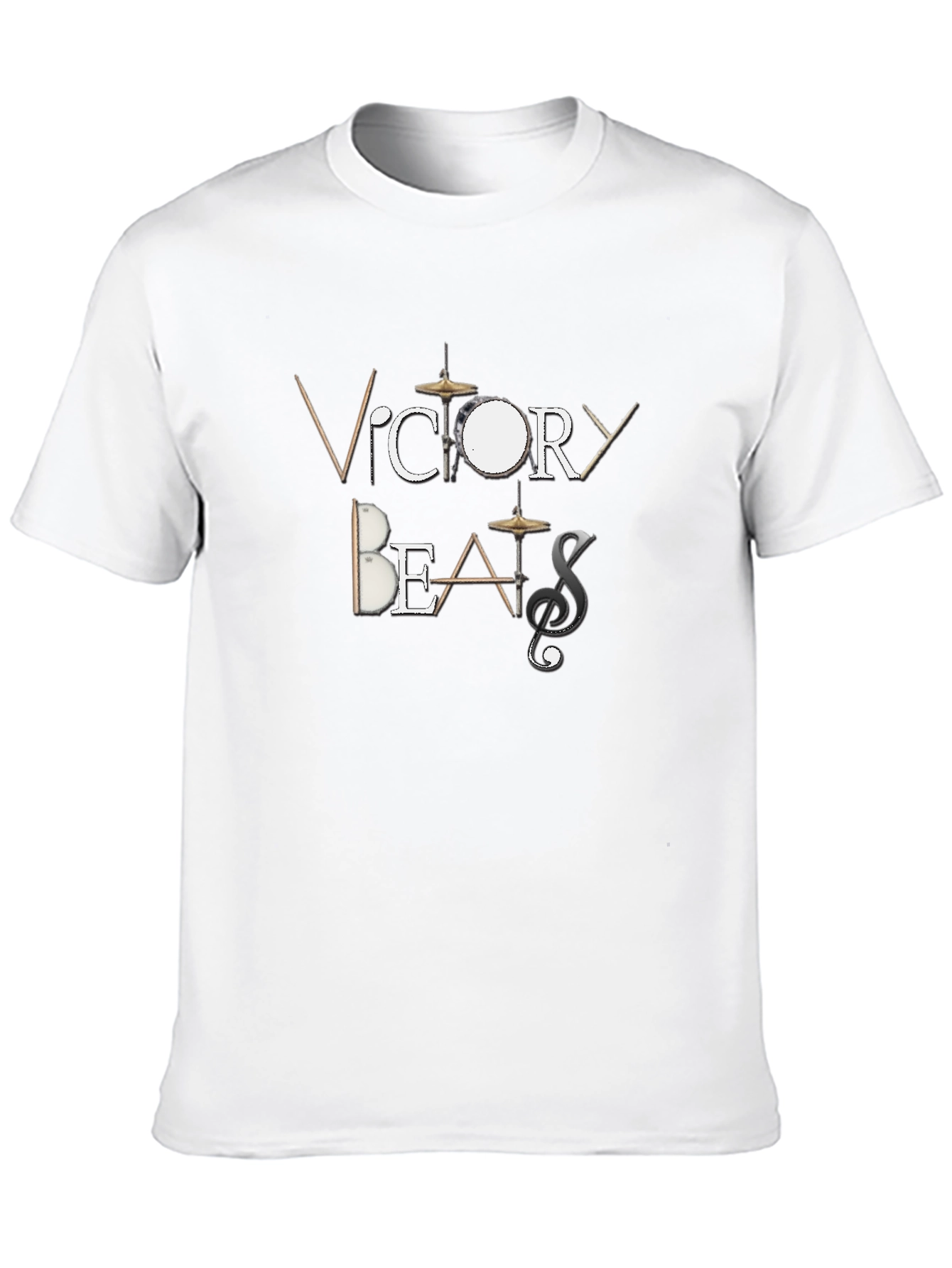 Victory Beats Mens Black Graphic T-Shirt