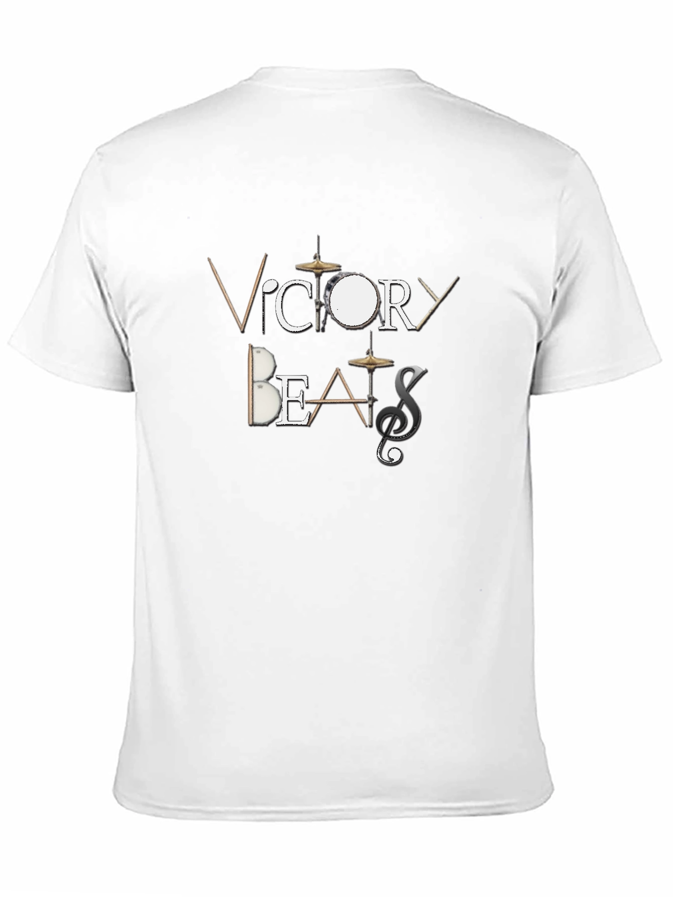 Victory Beats Mens Black Graphic T-Shirt