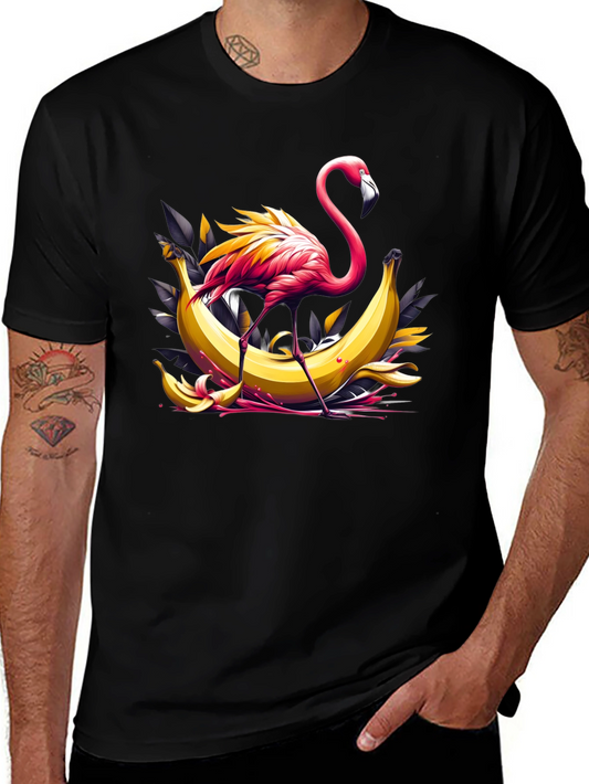 Flamingo & Banana Graphic T-Shirt - Unique Design