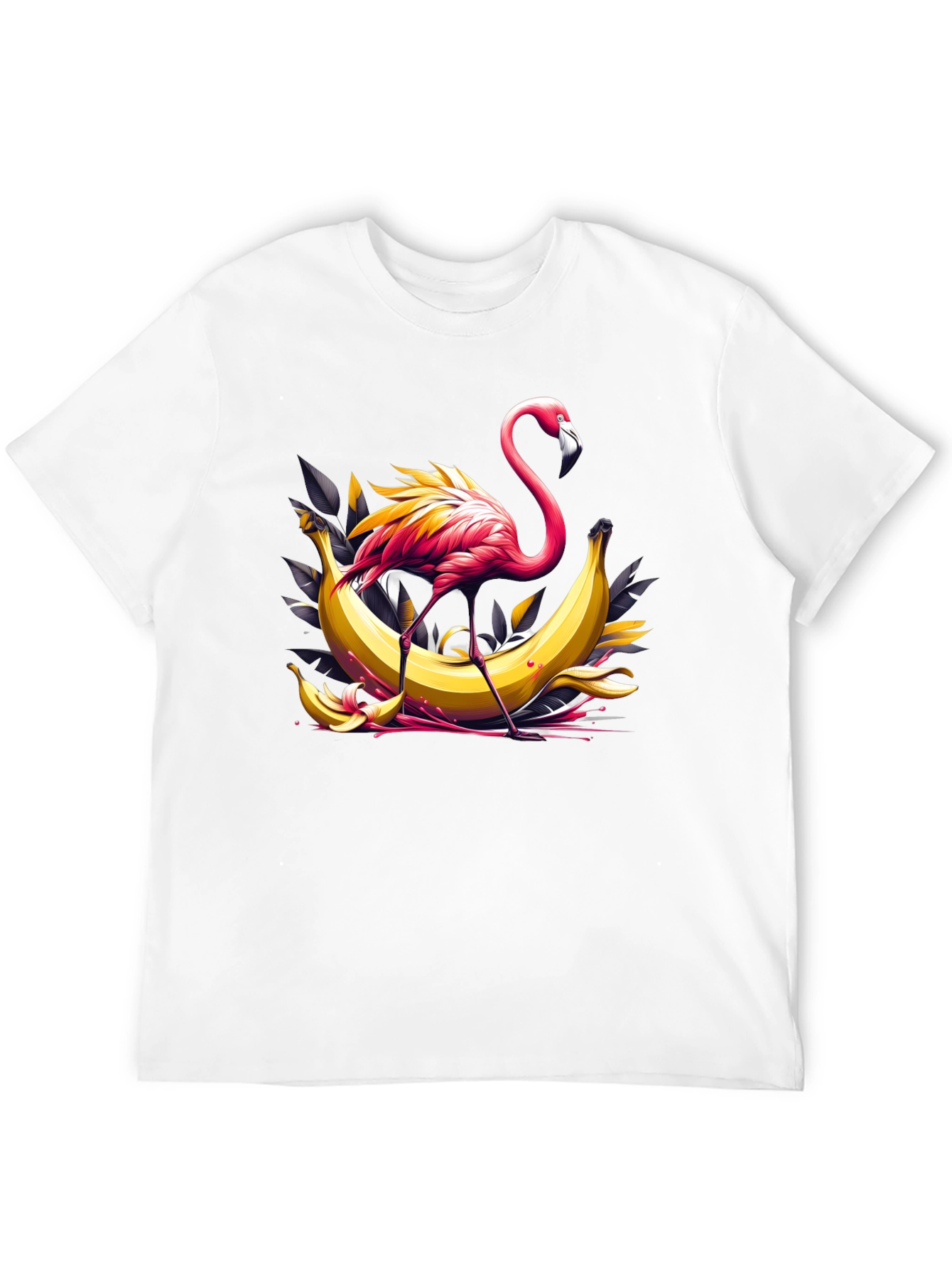 Flamingo & Banana Graphic T-Shirt - Unique Design